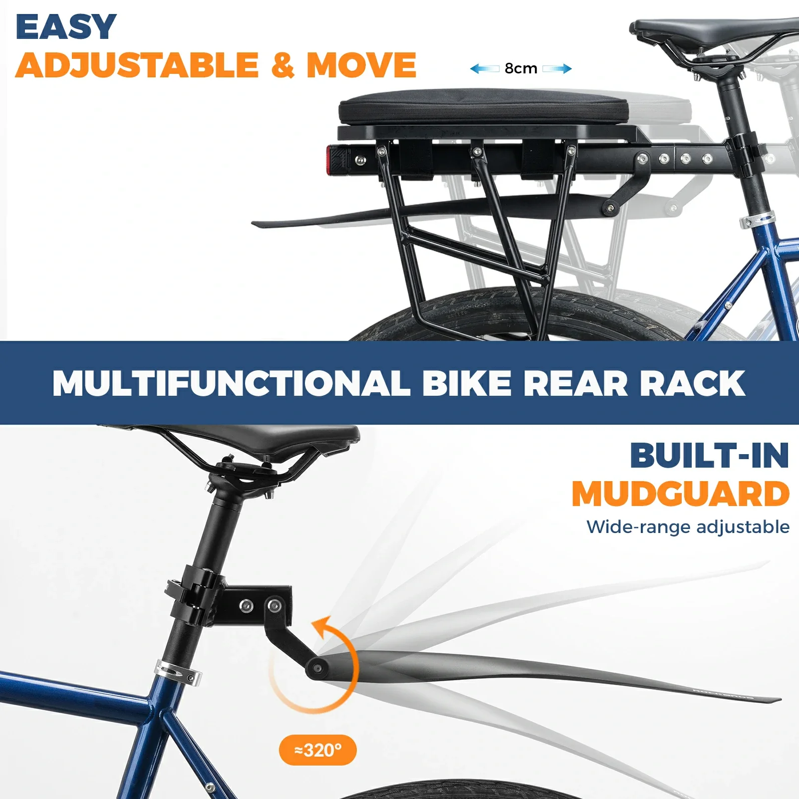 Aluminium Rear Bike Rack With Mudguard - Image 3