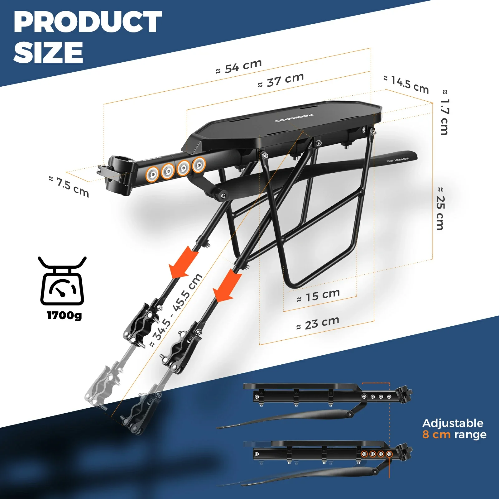 Aluminium Rear Bike Rack With Mudguard - Image 5