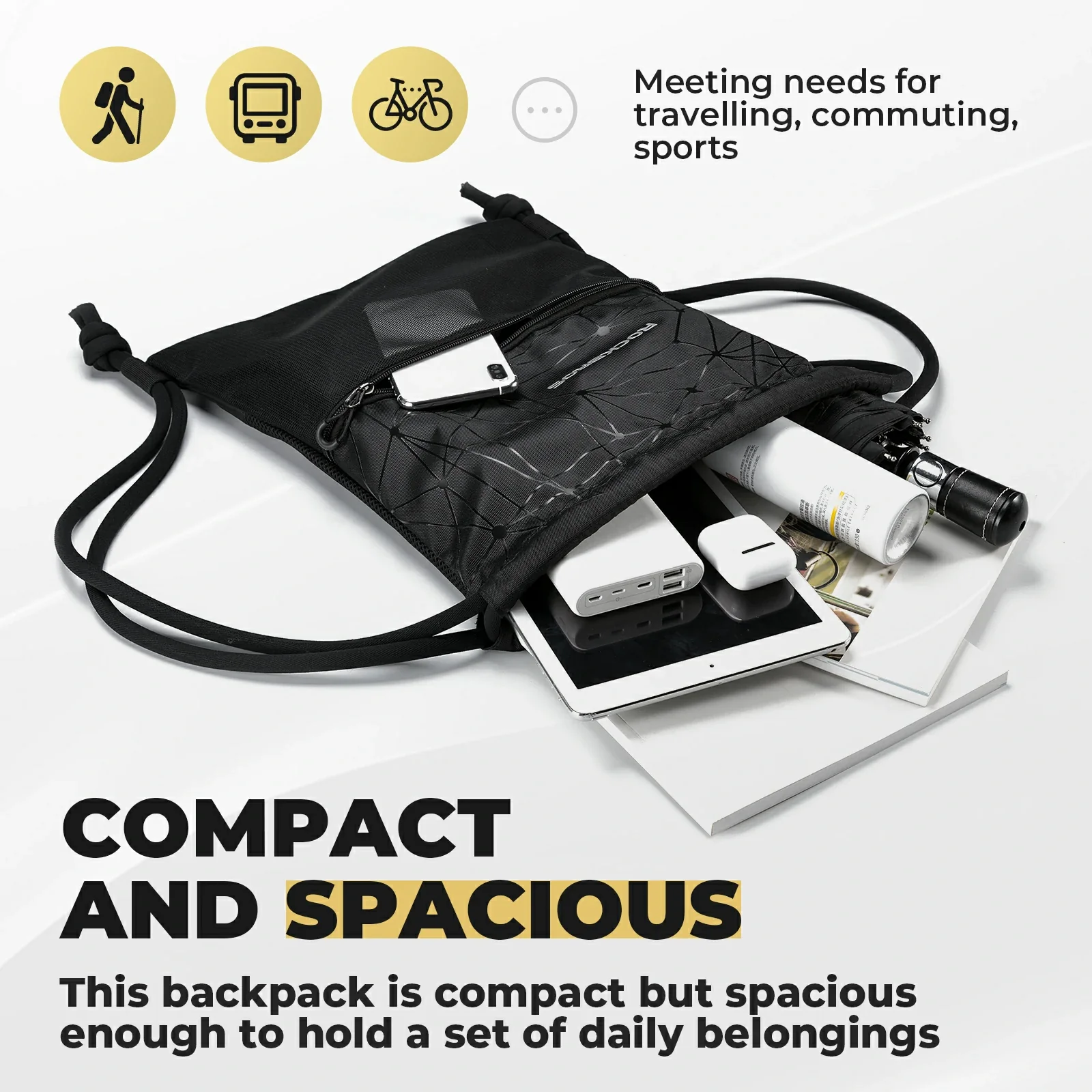 Backpack with Drawstring Sports Bag 9L Gym Bag - Image 6