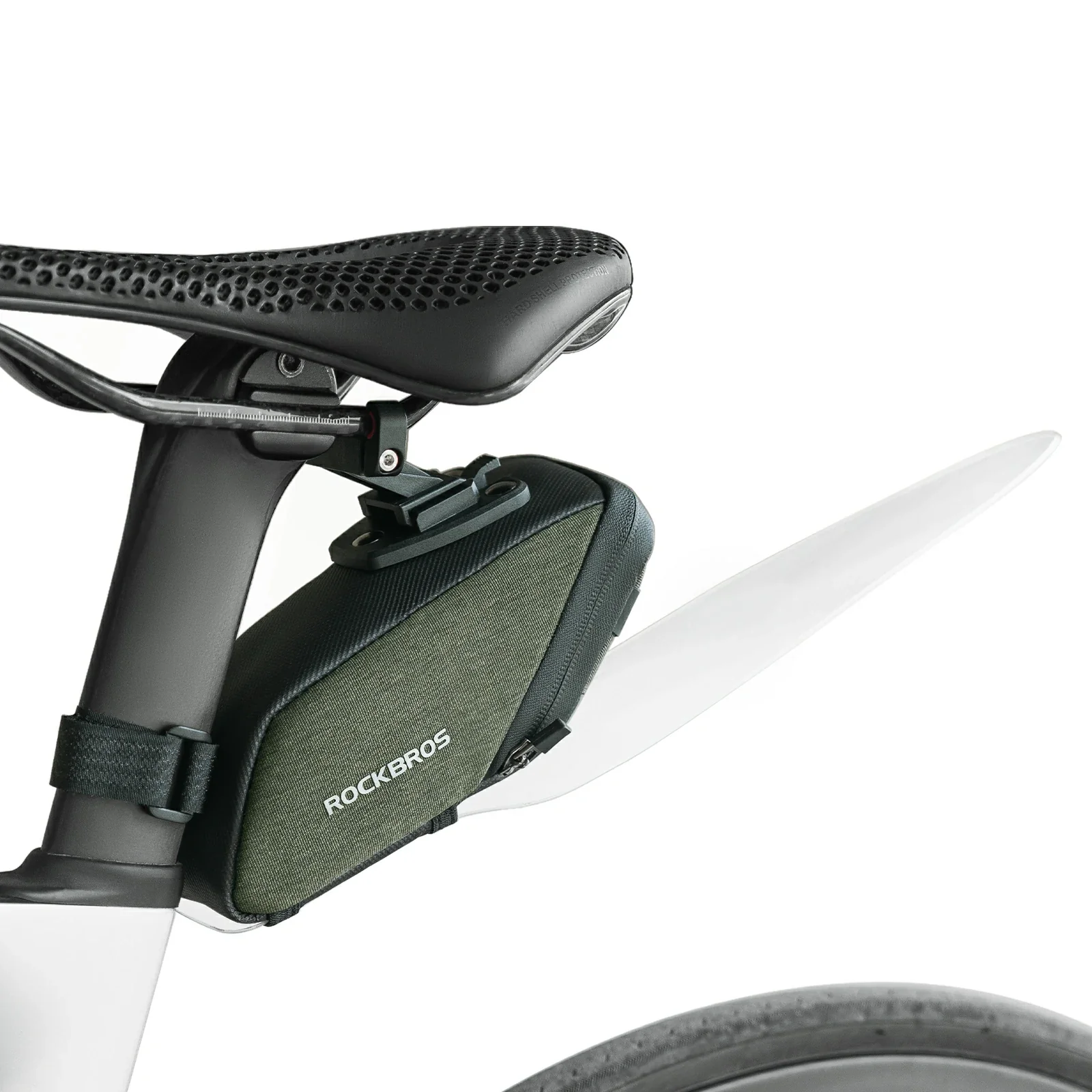 Bicycle Saddle Bag with Transparent PVC Mudguard