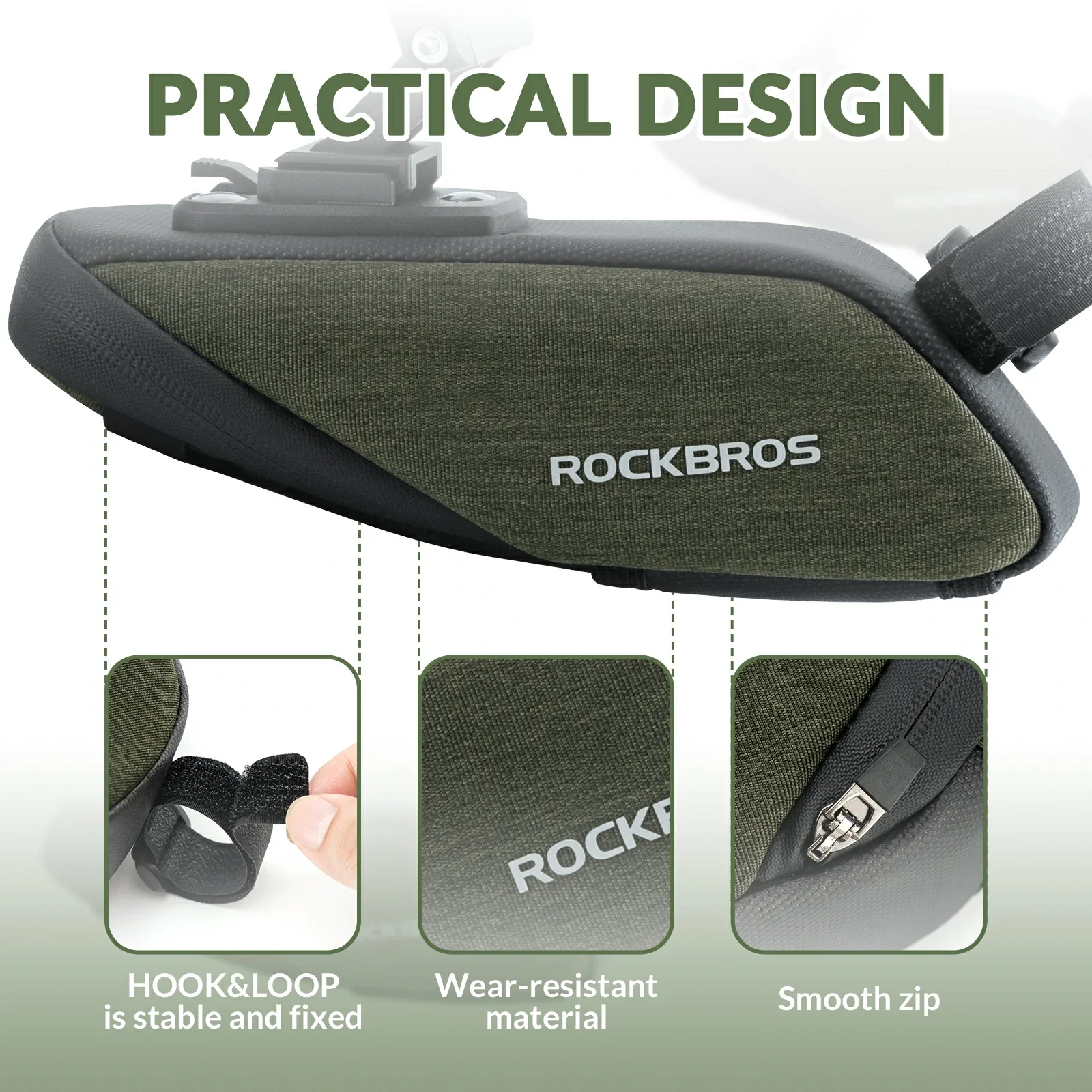 Bicycle Saddle Bag with Transparent PVC Mudguard - Image 3