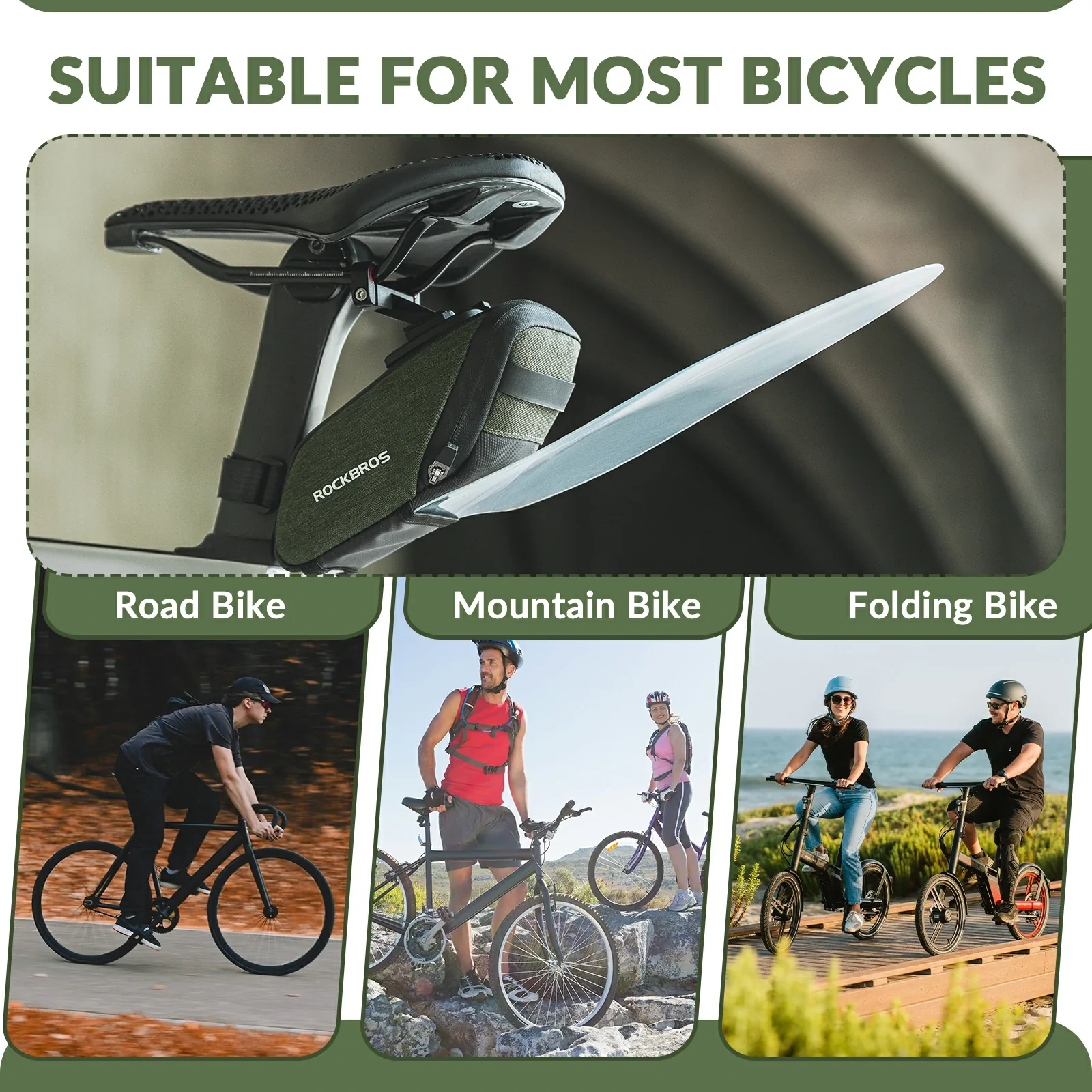 Bicycle Saddle Bag with Transparent PVC Mudguard - Image 7