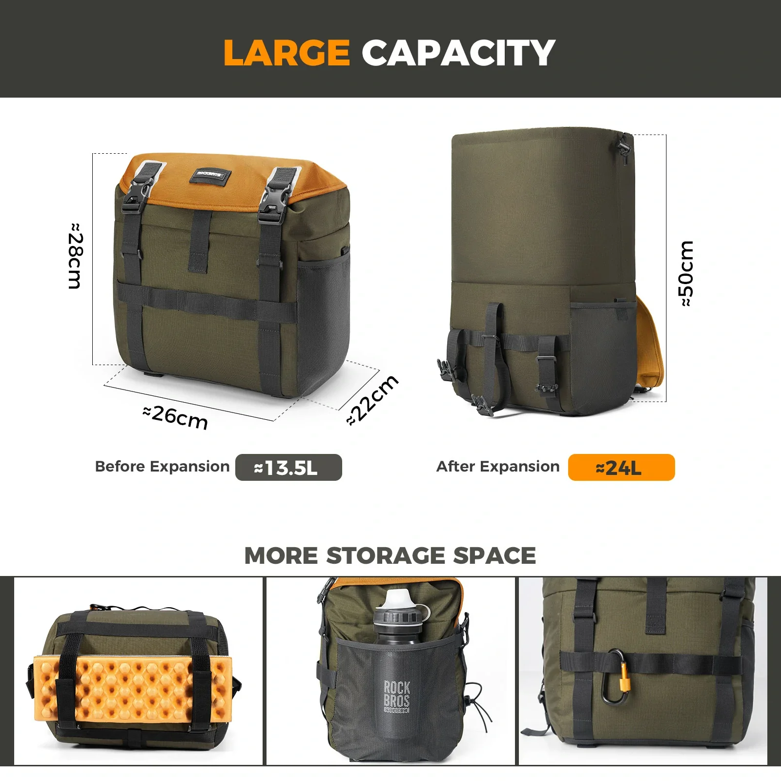 Qunature Bike Handlebar Bag Waterproof 24L - Image 4