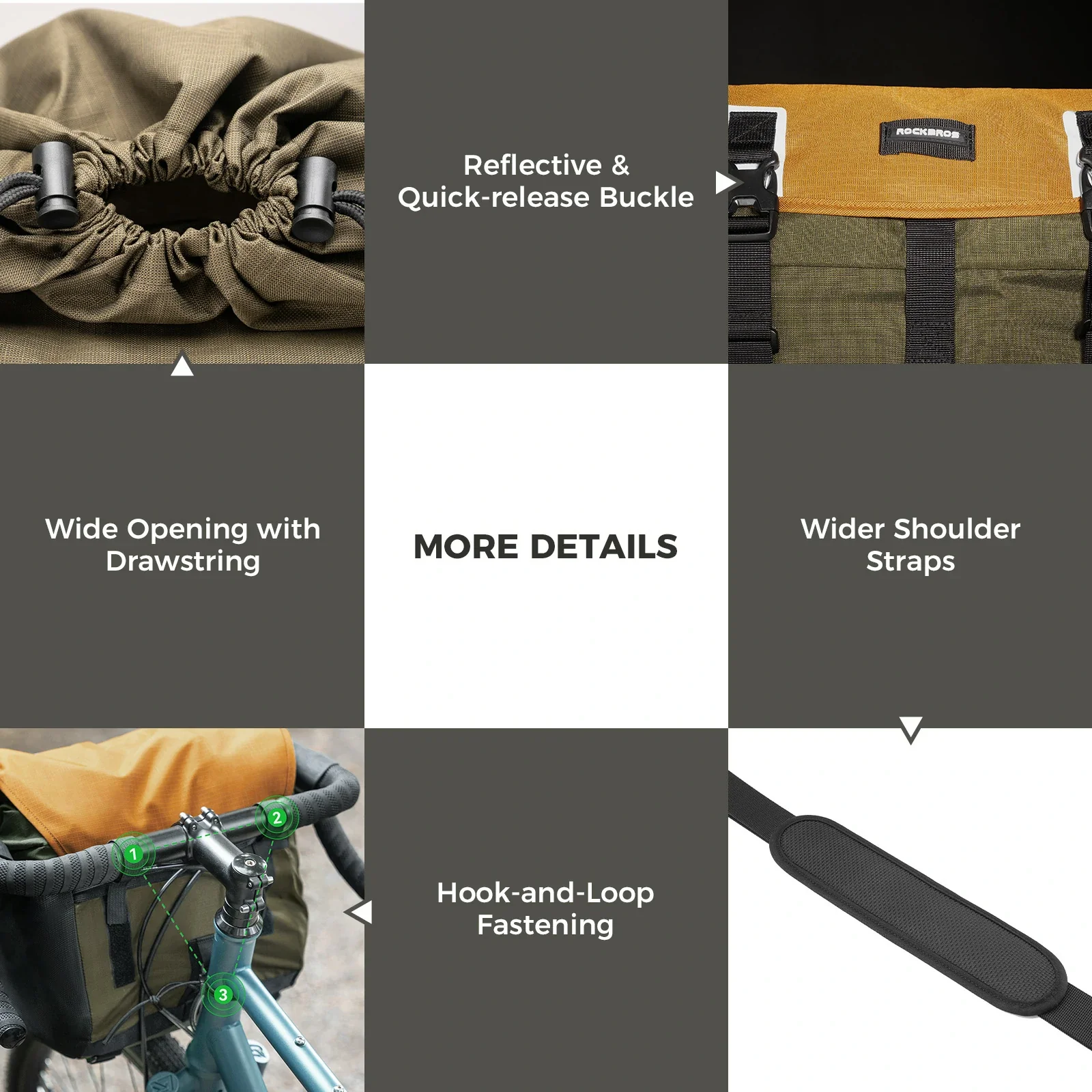 Qunature Bike Handlebar Bag Waterproof 24L - Image 5