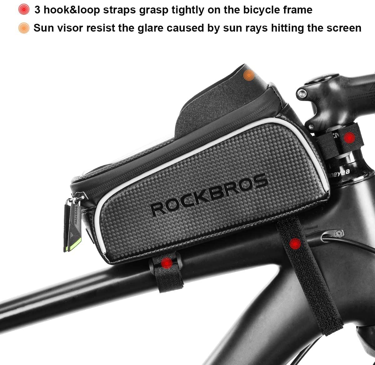 ROCKBROS Bike Frame Bag Waterproof Top Tube Bag Phone Touch Screen - Image 4