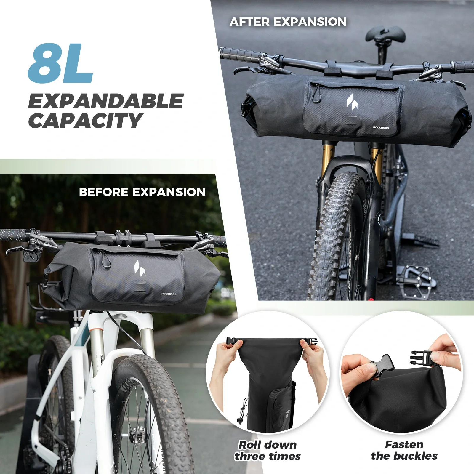 RideMate 100% Waterproof Bike Handlebar Bag 8L AS-154 - Image 6