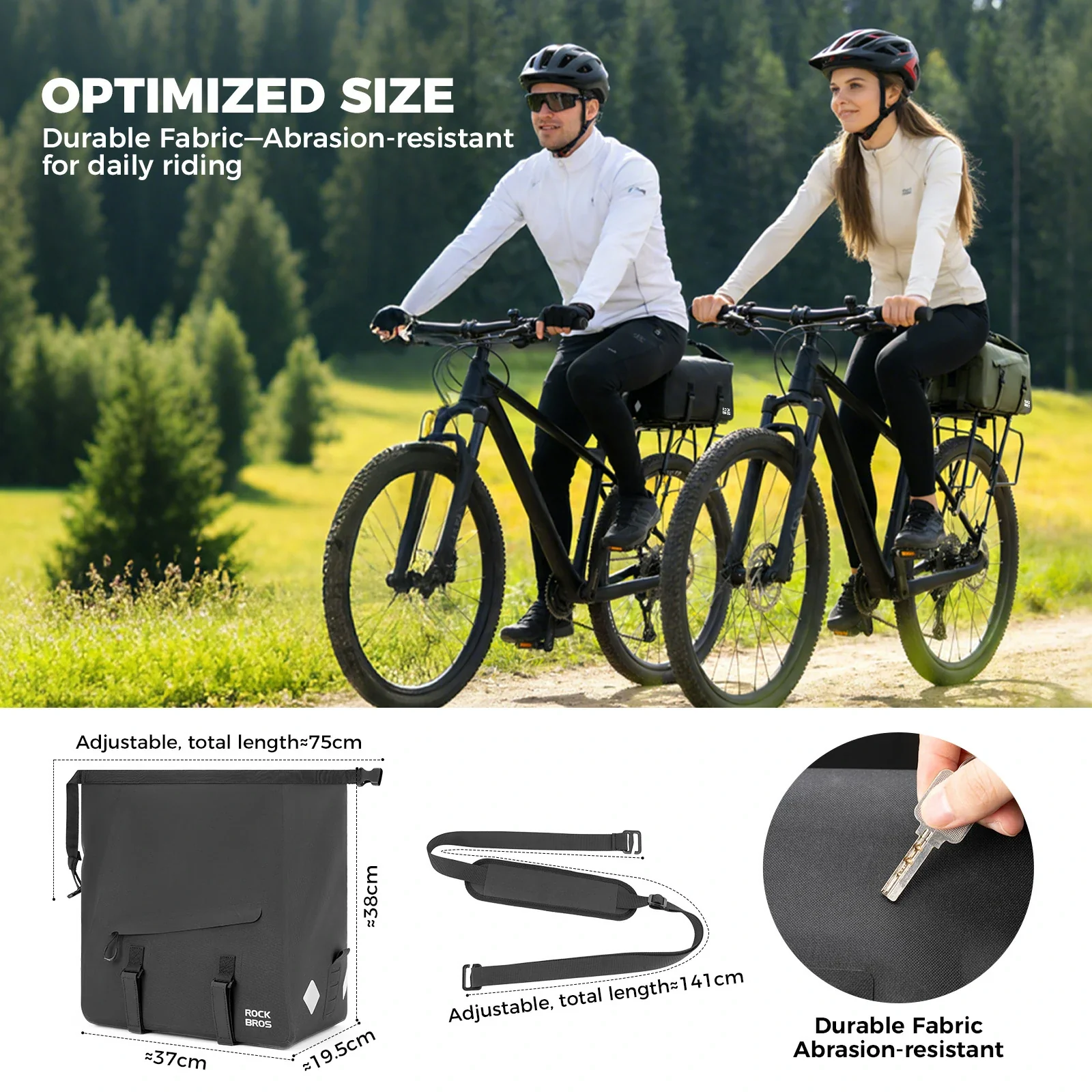 Bike Rear Rack Bag Waterproof Rolltop Expandable 16 L - Image 5