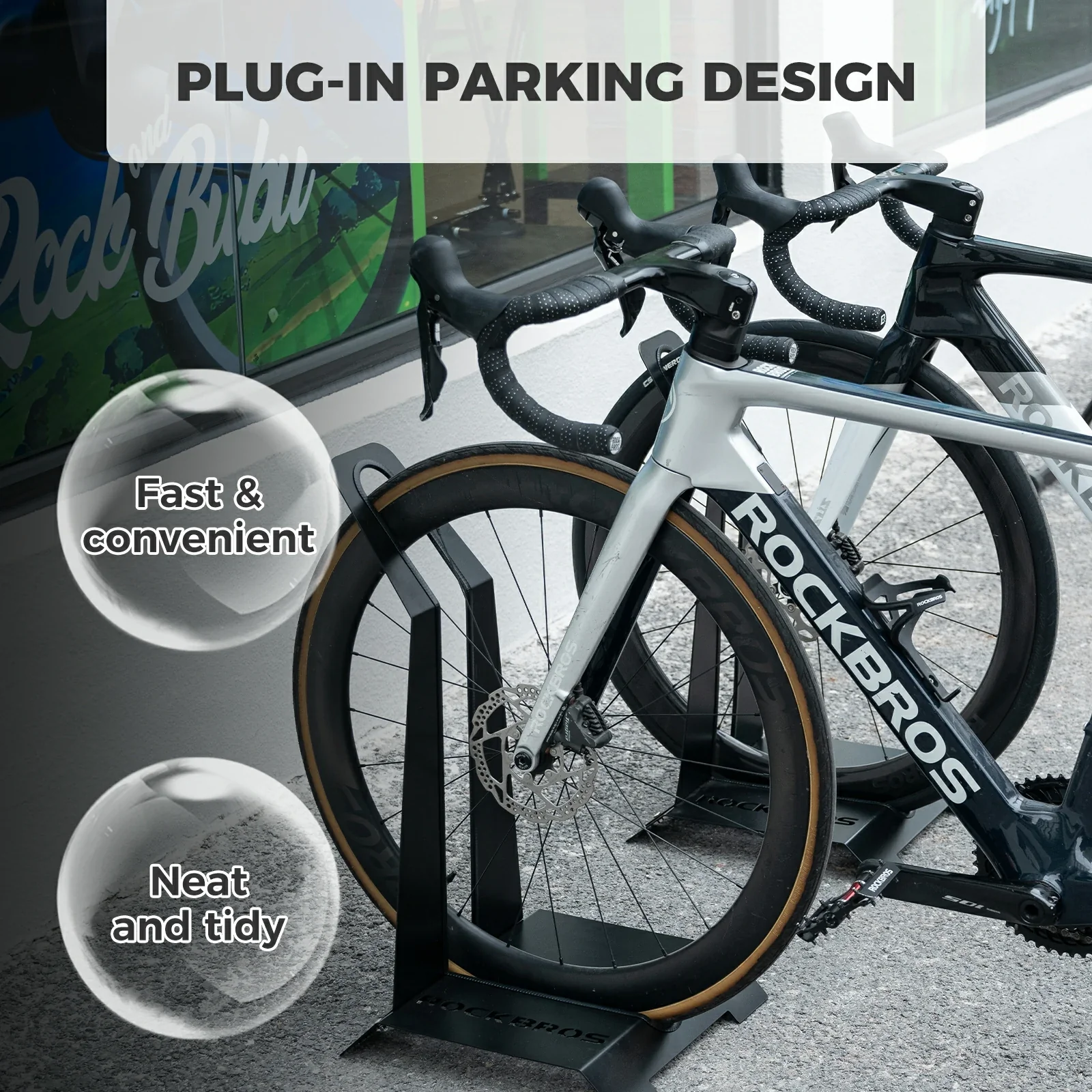 Bike Stand Steel Inserted Bicycle Storage Rack Carbon - Image 2