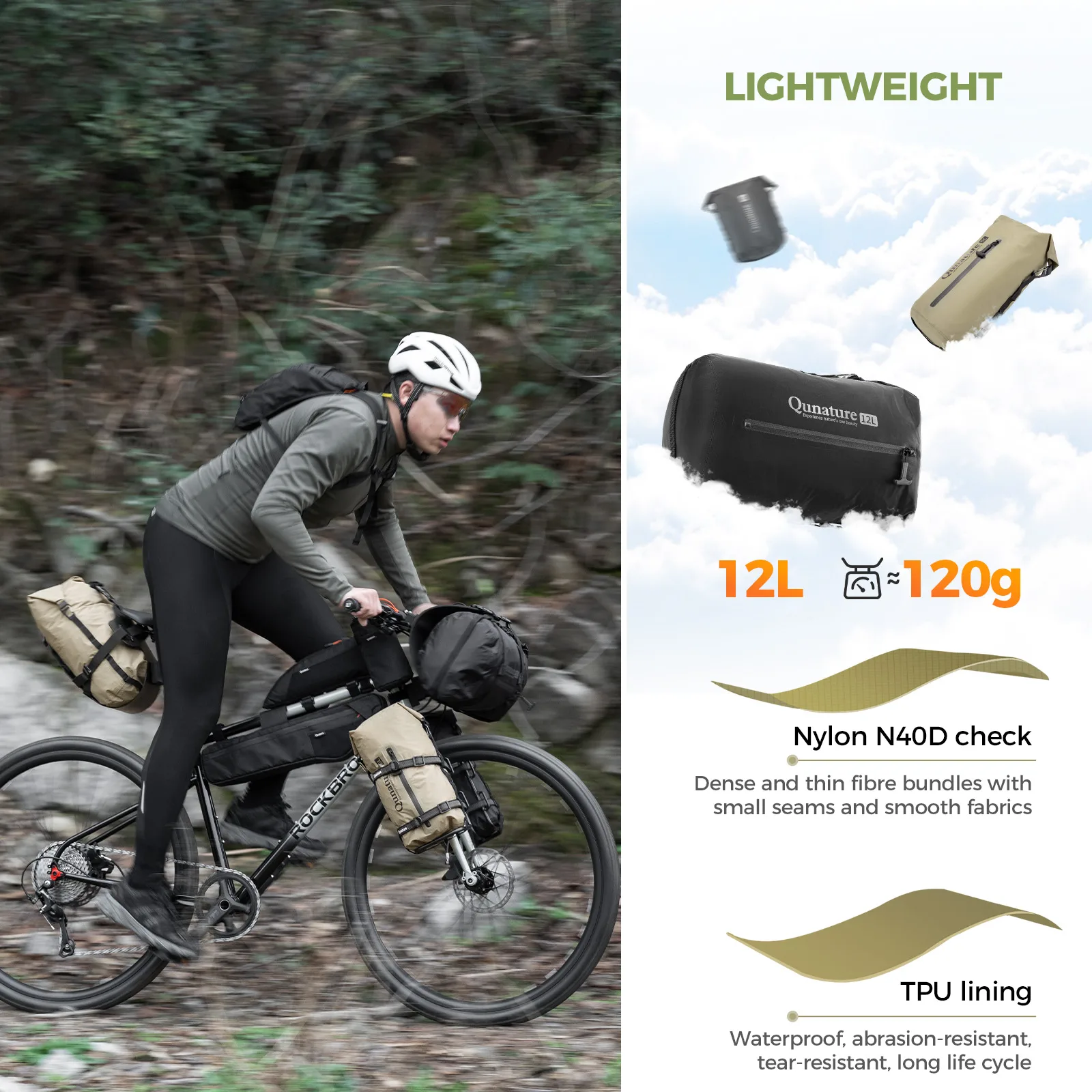 Bike Rear Rack with Waterproof Compression Bag for Bikepacking - Image 10