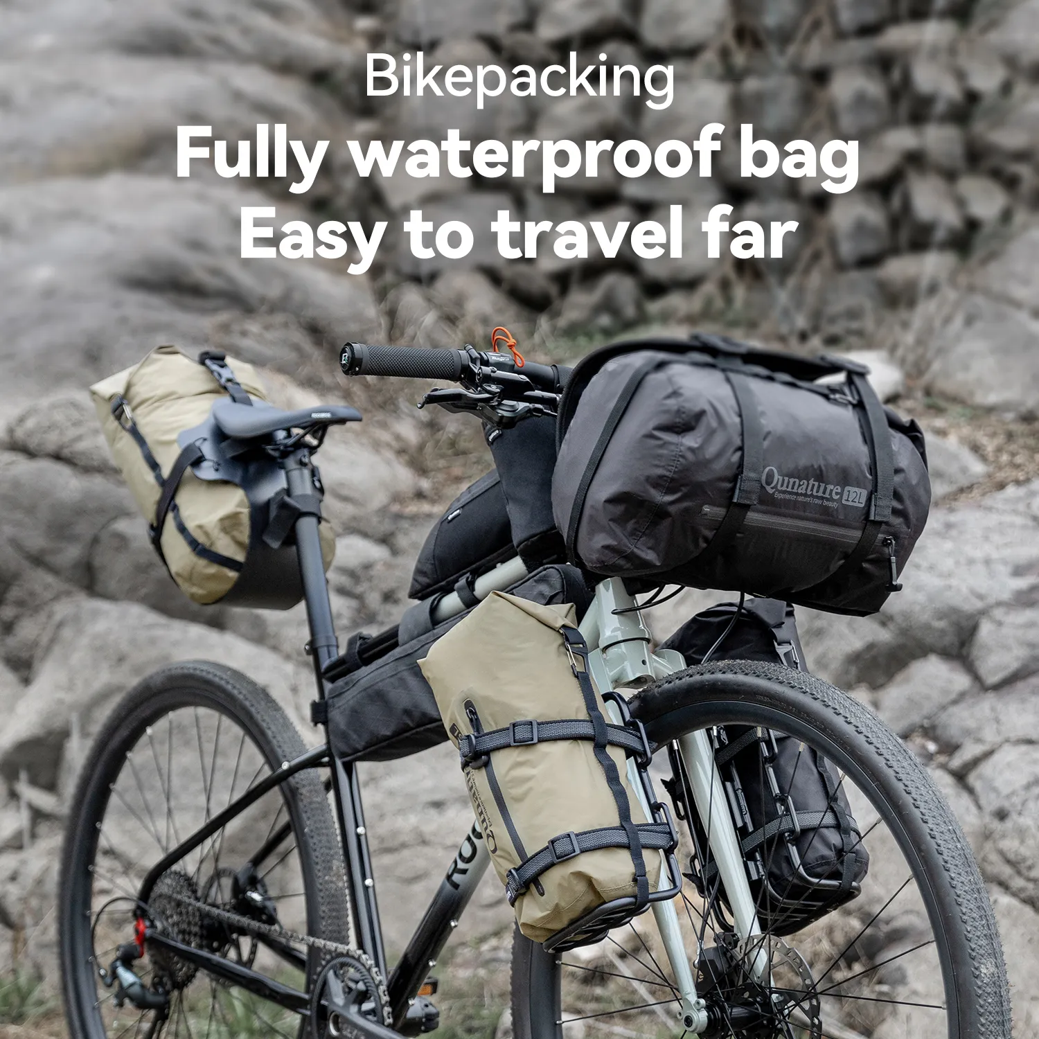 Bike Rear Rack with Waterproof Compression Bag for Bikepacking - Image 11