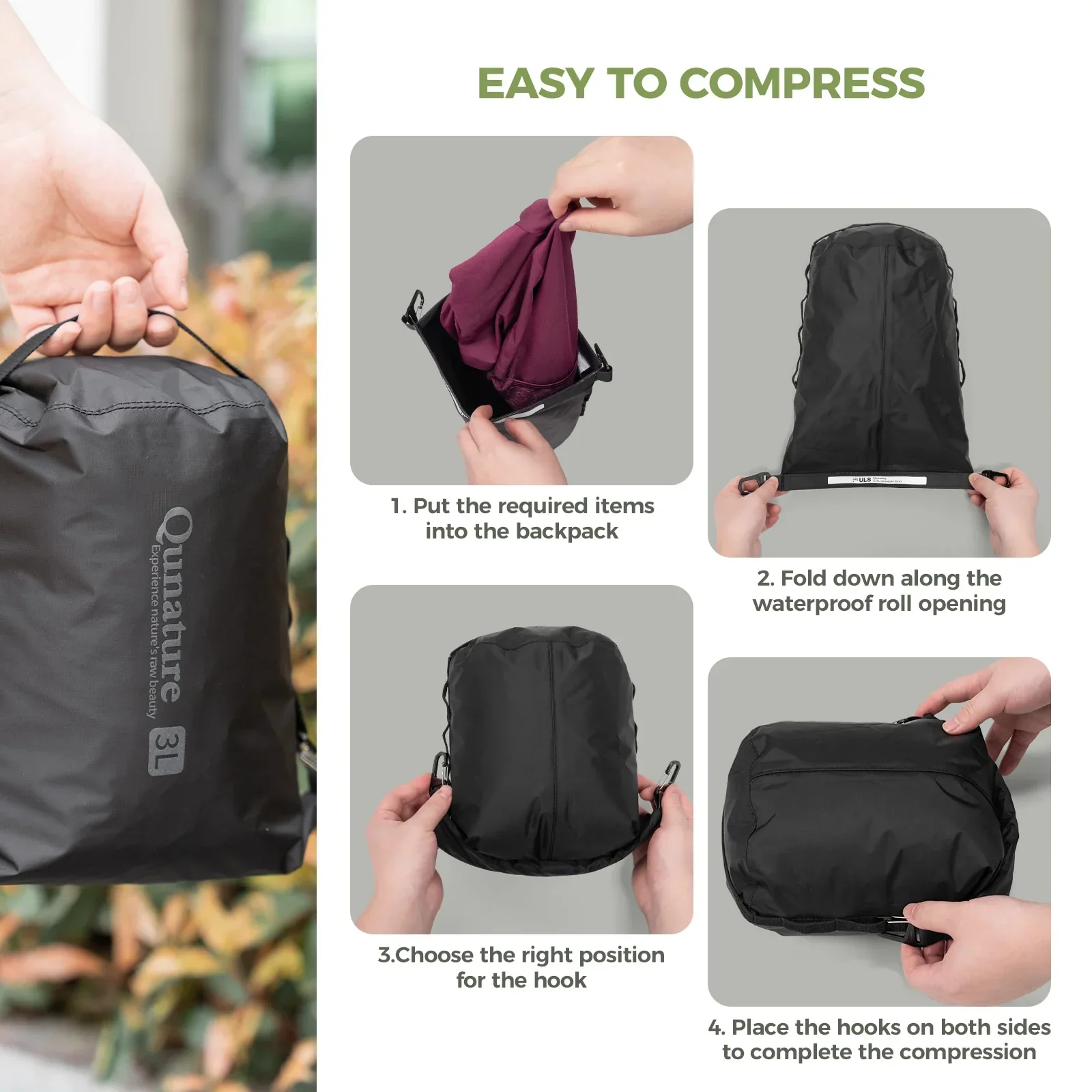 Bike Rear Rack with Waterproof Compression Bag for Bikepacking - Image 14