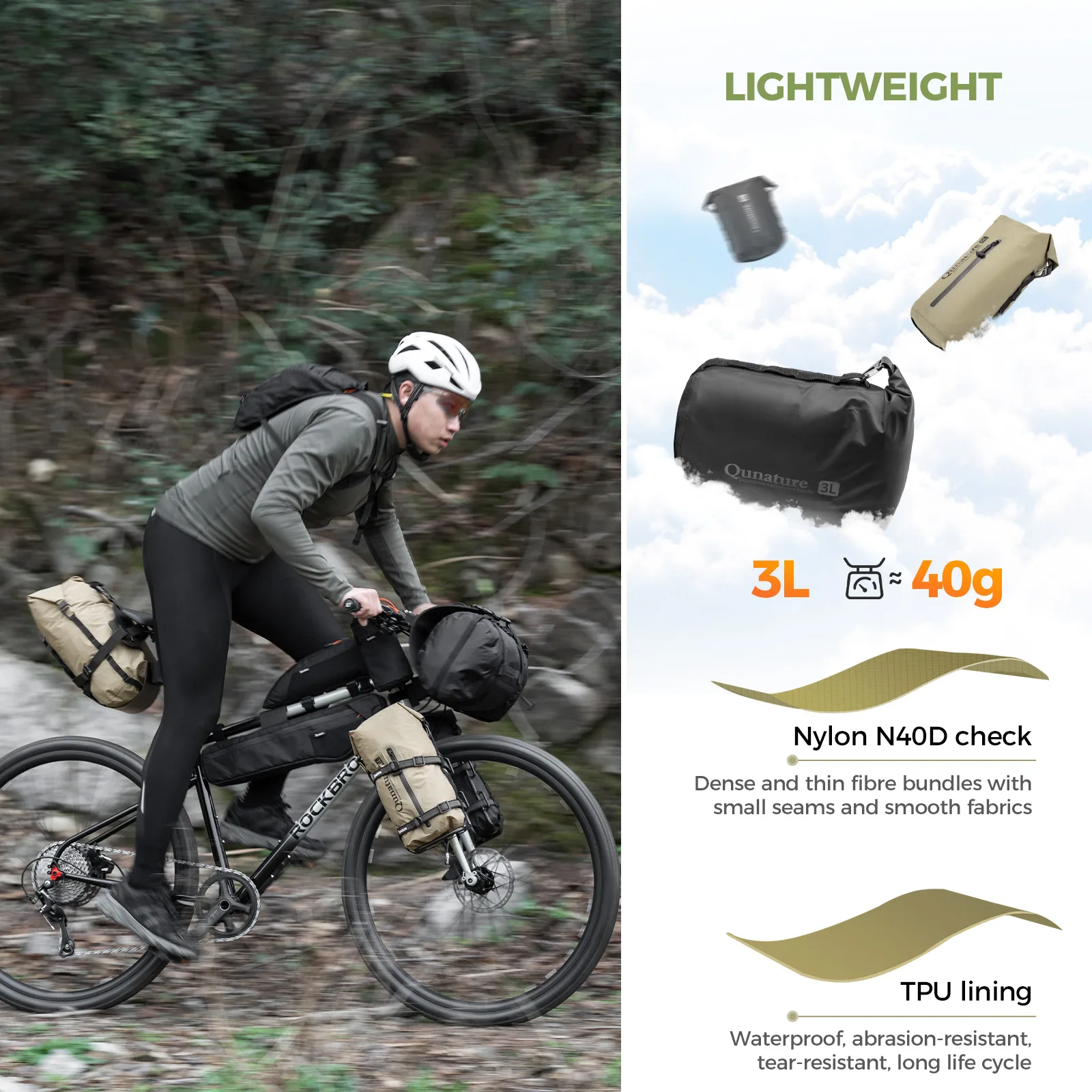 Bike Rear Rack with Waterproof Compression Bag for Bikepacking - Image 8