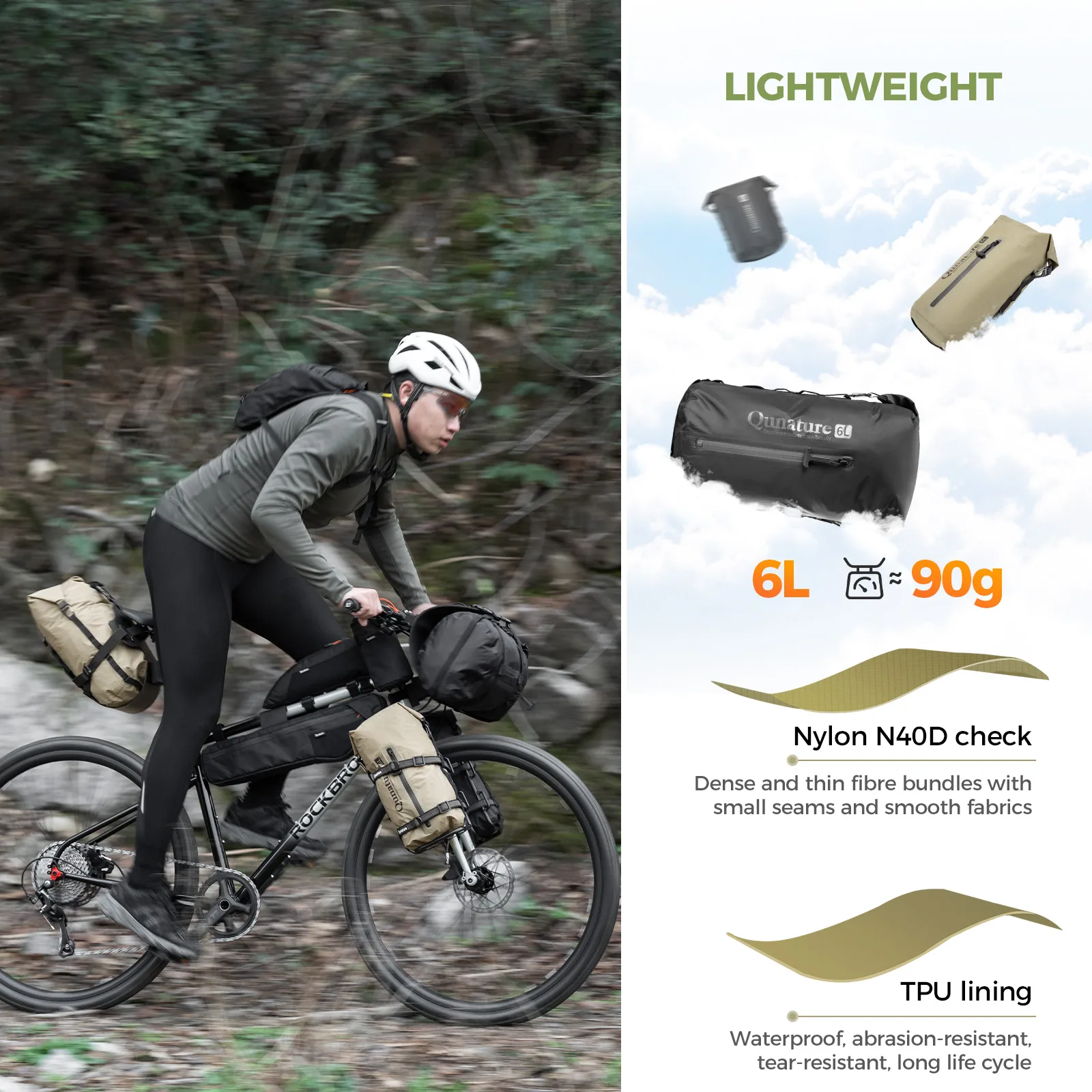 Bike Rear Rack with Waterproof Compression Bag for Bikepacking - Image 9