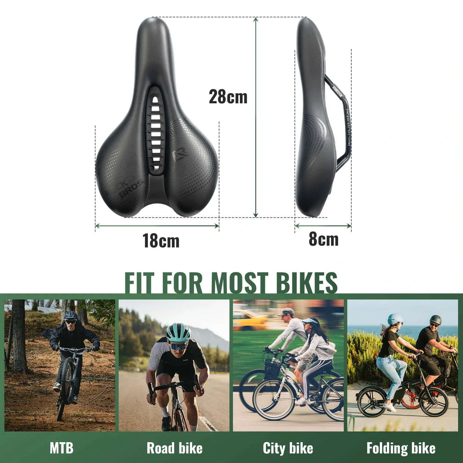 Comfortable Bicycle Saddle with PU Leather Surface - Image 7