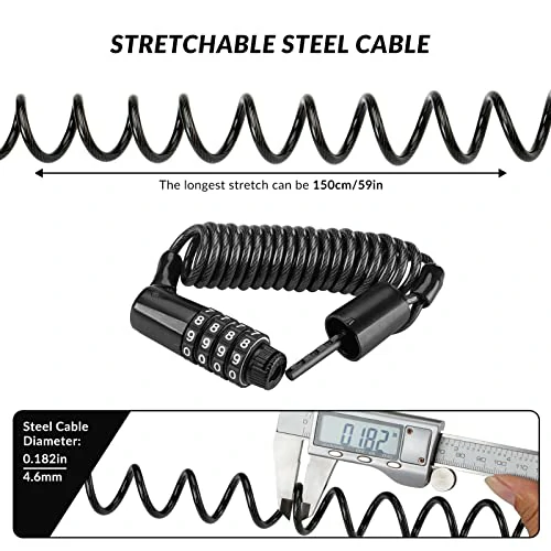 Compact Bike Helmet Lock with Retractable Cable - Image 4