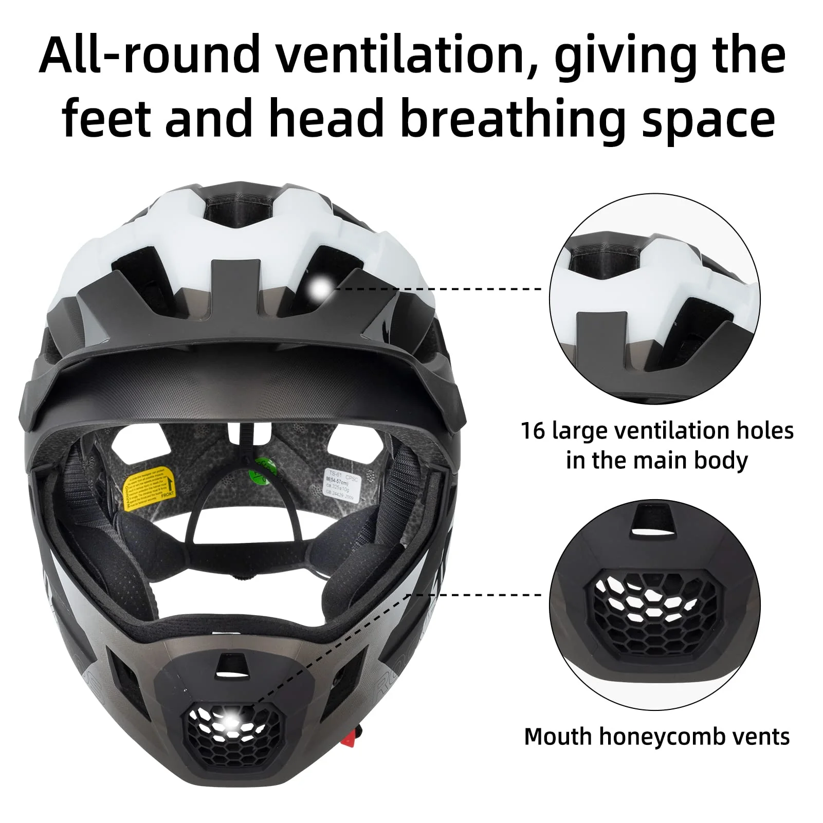 Detachable Full Face Helmet M Size & Cartoon Ring Bell - Image 4
