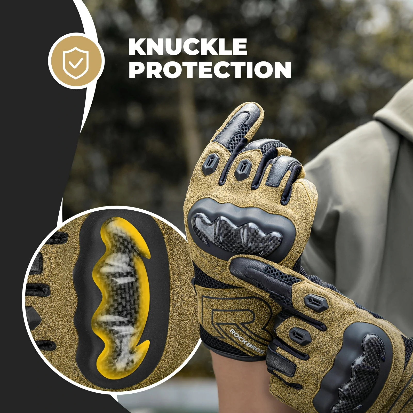 Gel Padded Cycling Gloves Full Finger, Touchscreen - Image 3