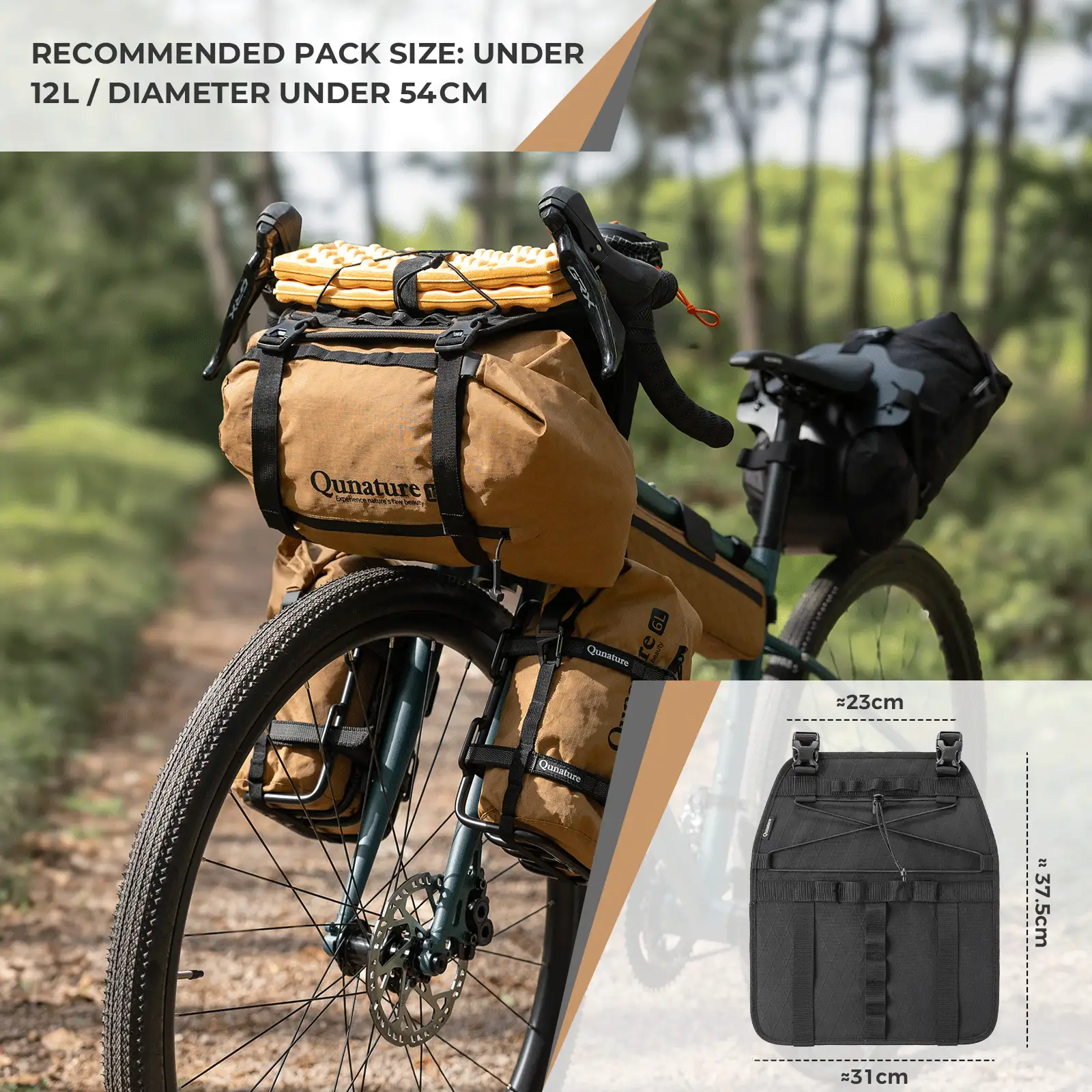 Bikepacking Front Handlebar Rack + Waterproof Compression Bag - Image 16