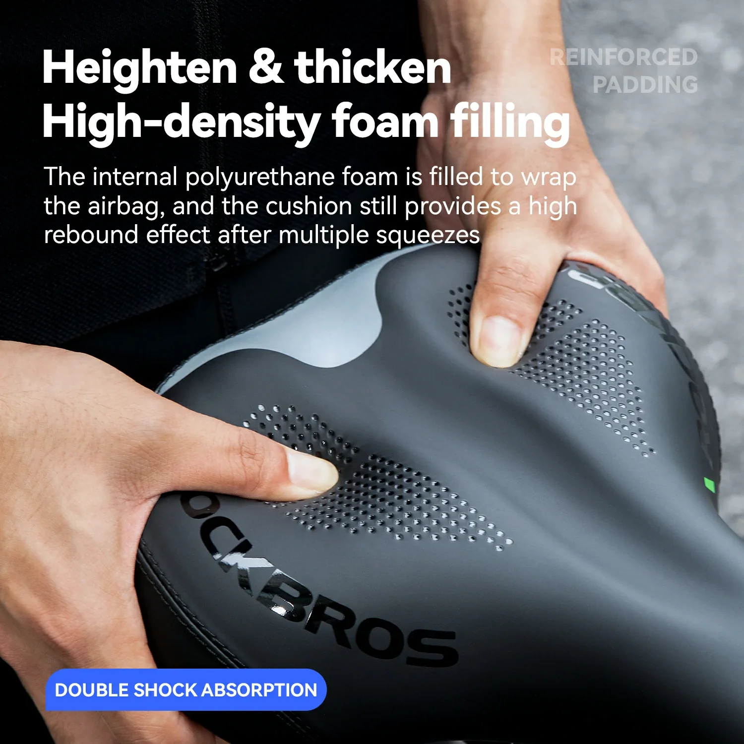 Adjustable Air Cushion Bike Saddle Wide Comfort Shock Absorbing Seat - Image 4
