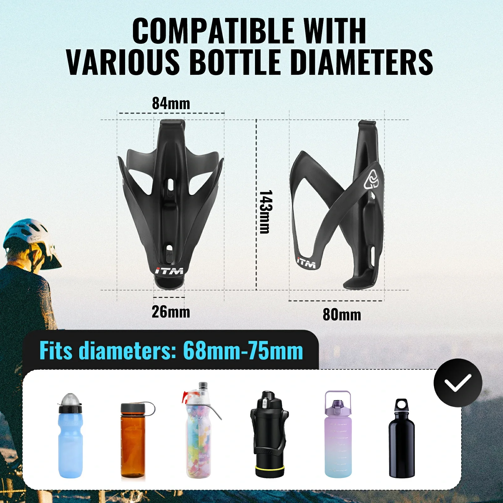 ITM Bike Bottle Cage Carbon Fiber Ultralight Sturdy - Image 21
