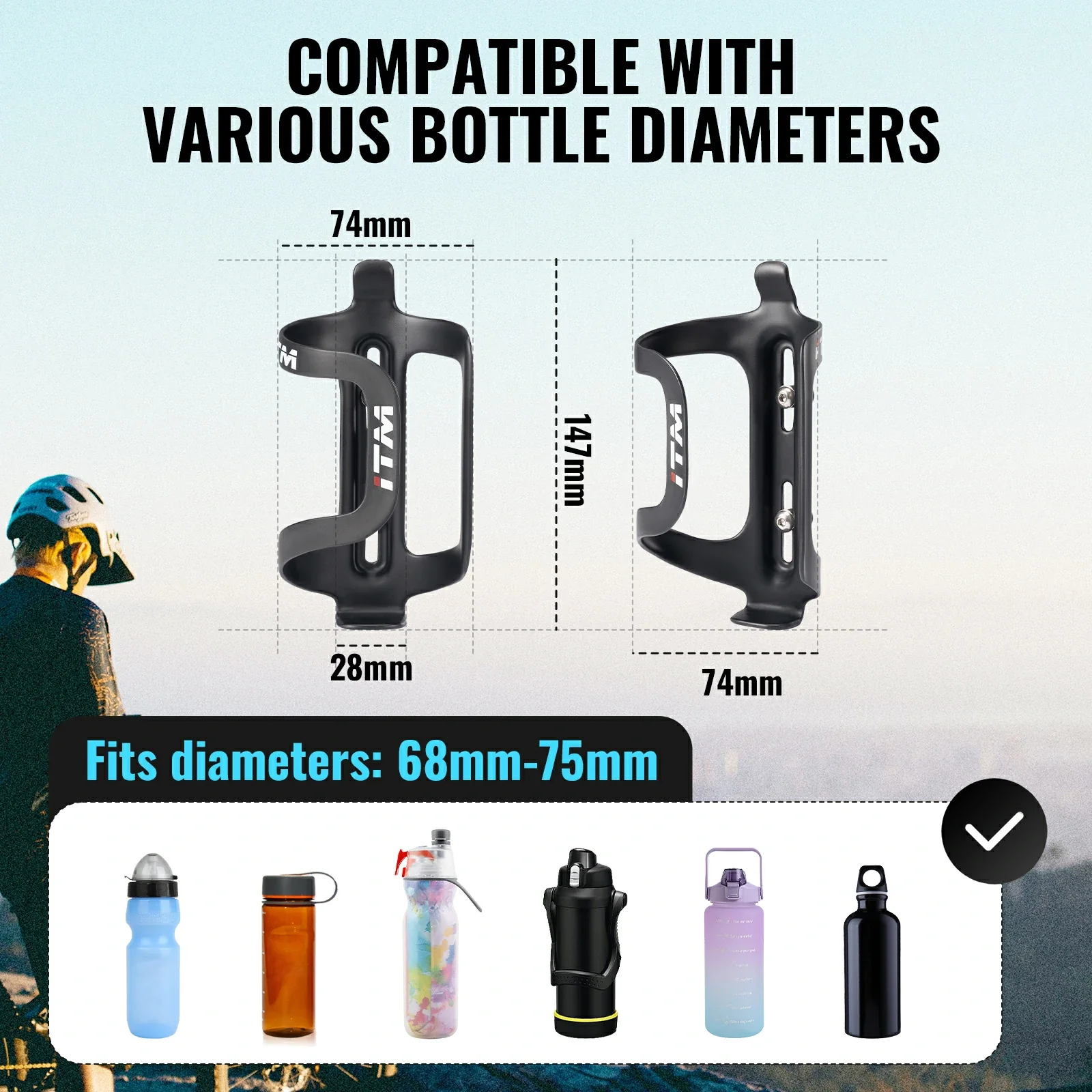 ITM Bike Bottle Cage Carbon Fiber Ultralight Sturdy - Image 27