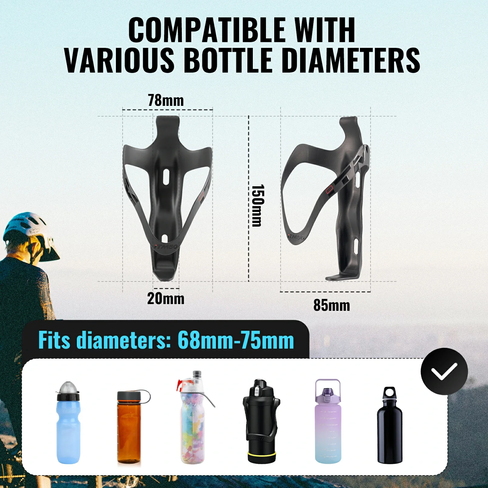 ITM Bike Bottle Cage Carbon Fiber Ultralight Sturdy - Image 6