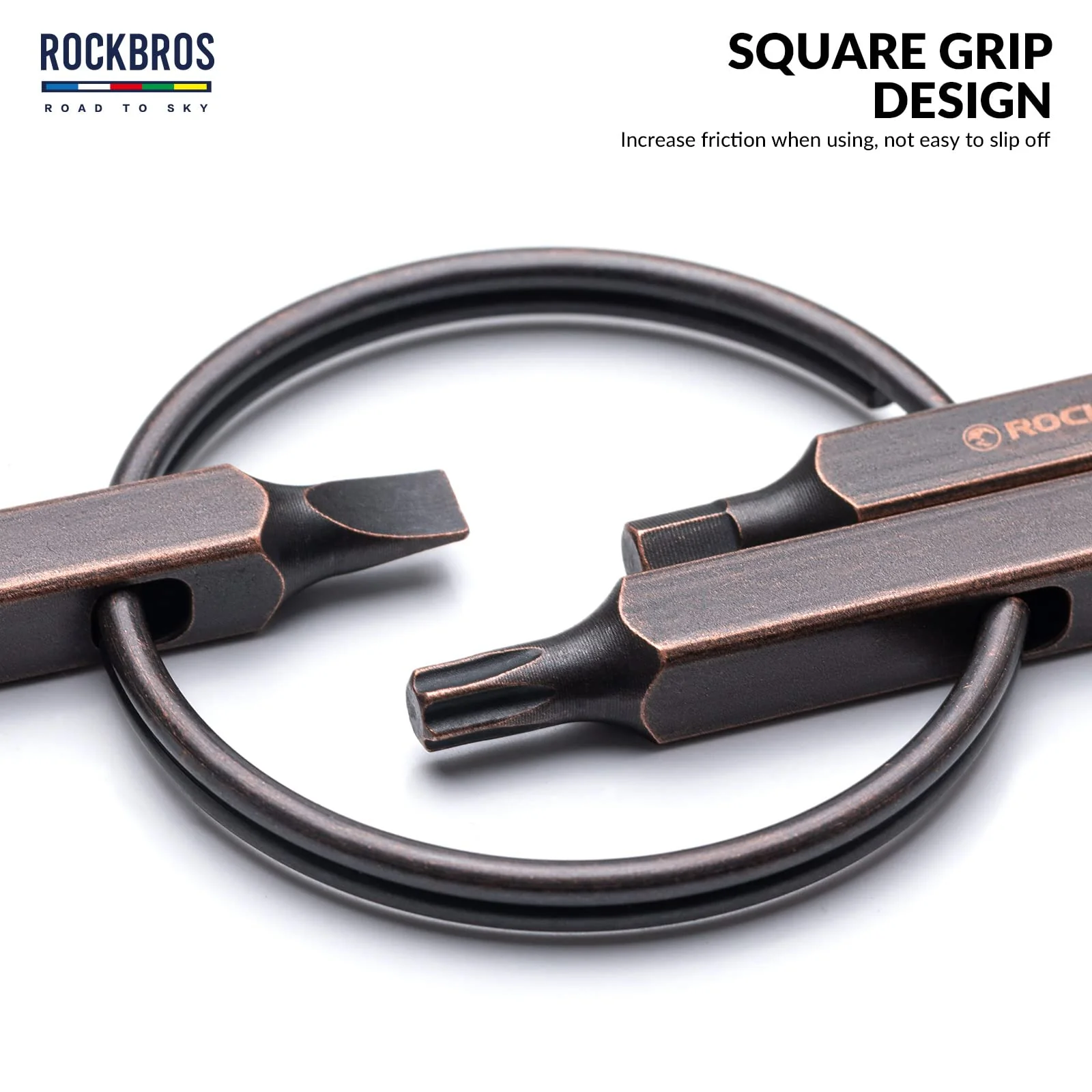 ROCKBROS Road-to-Sky Mini Bike Repair Tool 6 in 1 Portable Keychain - Image 5