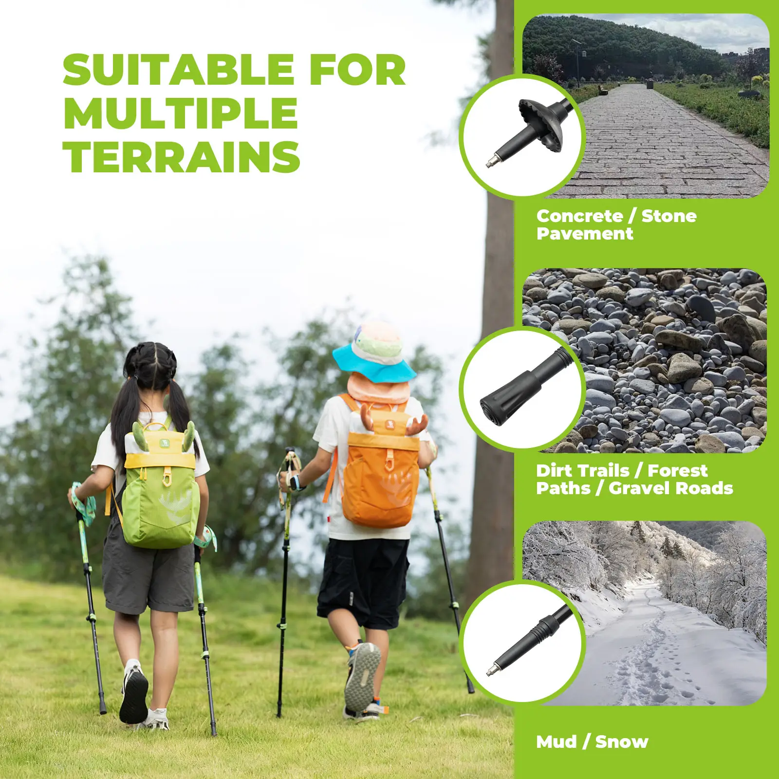 Kids Aluminum Trekking Pole with Adjustable Height - Image 10