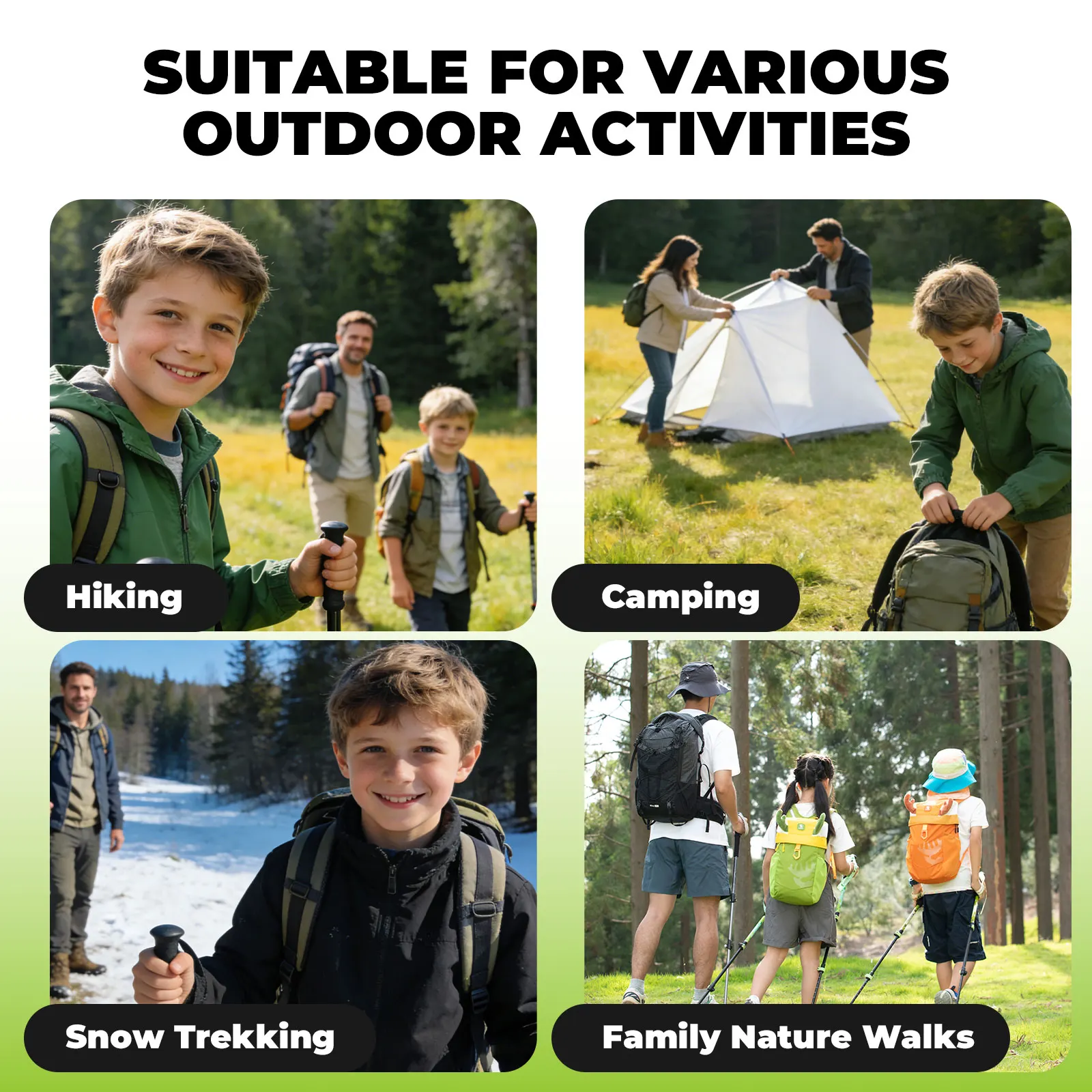 Kids Aluminum Trekking Pole with Adjustable Height - Image 12
