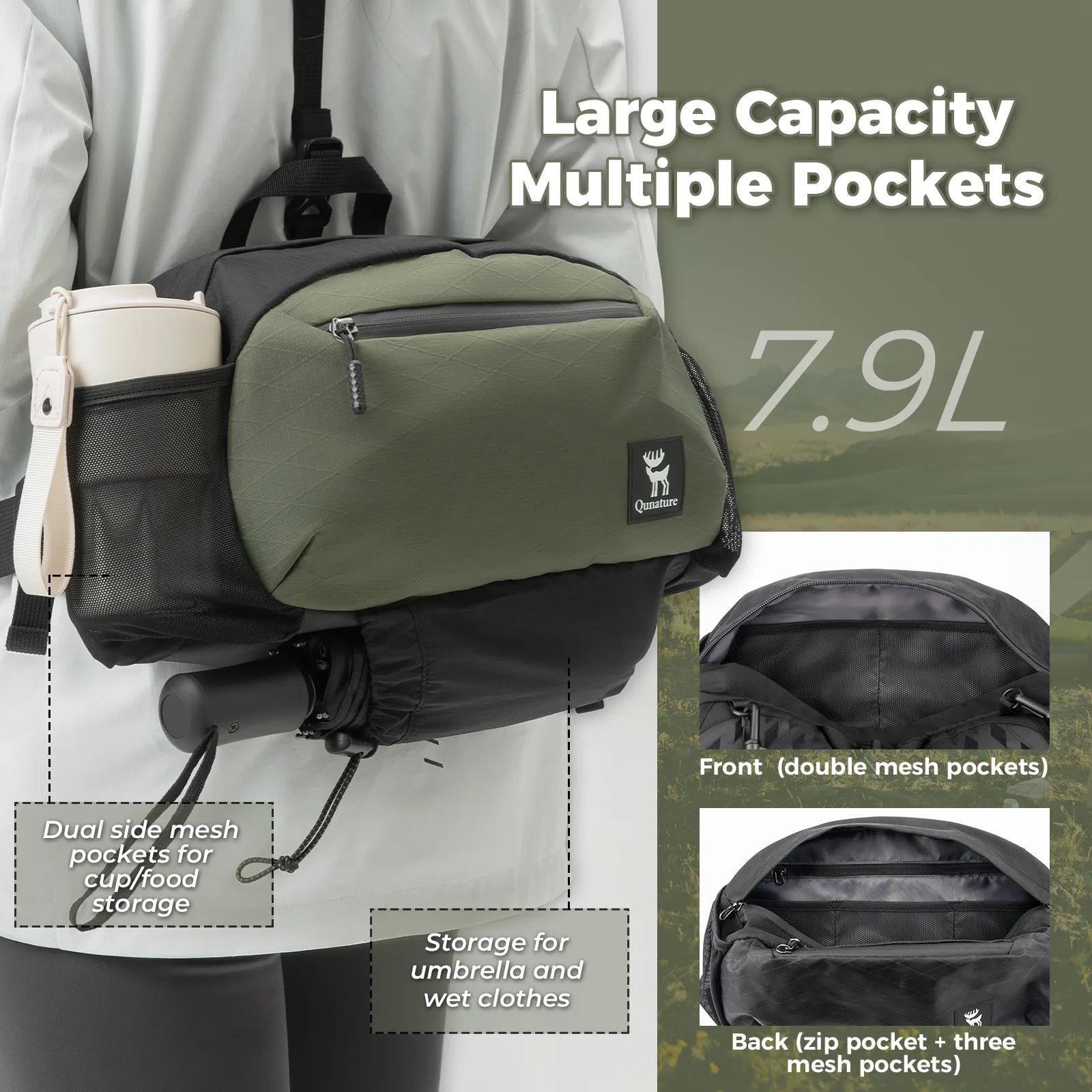 Lightweight Outdoor Rucksack Waist Bag - Image 11