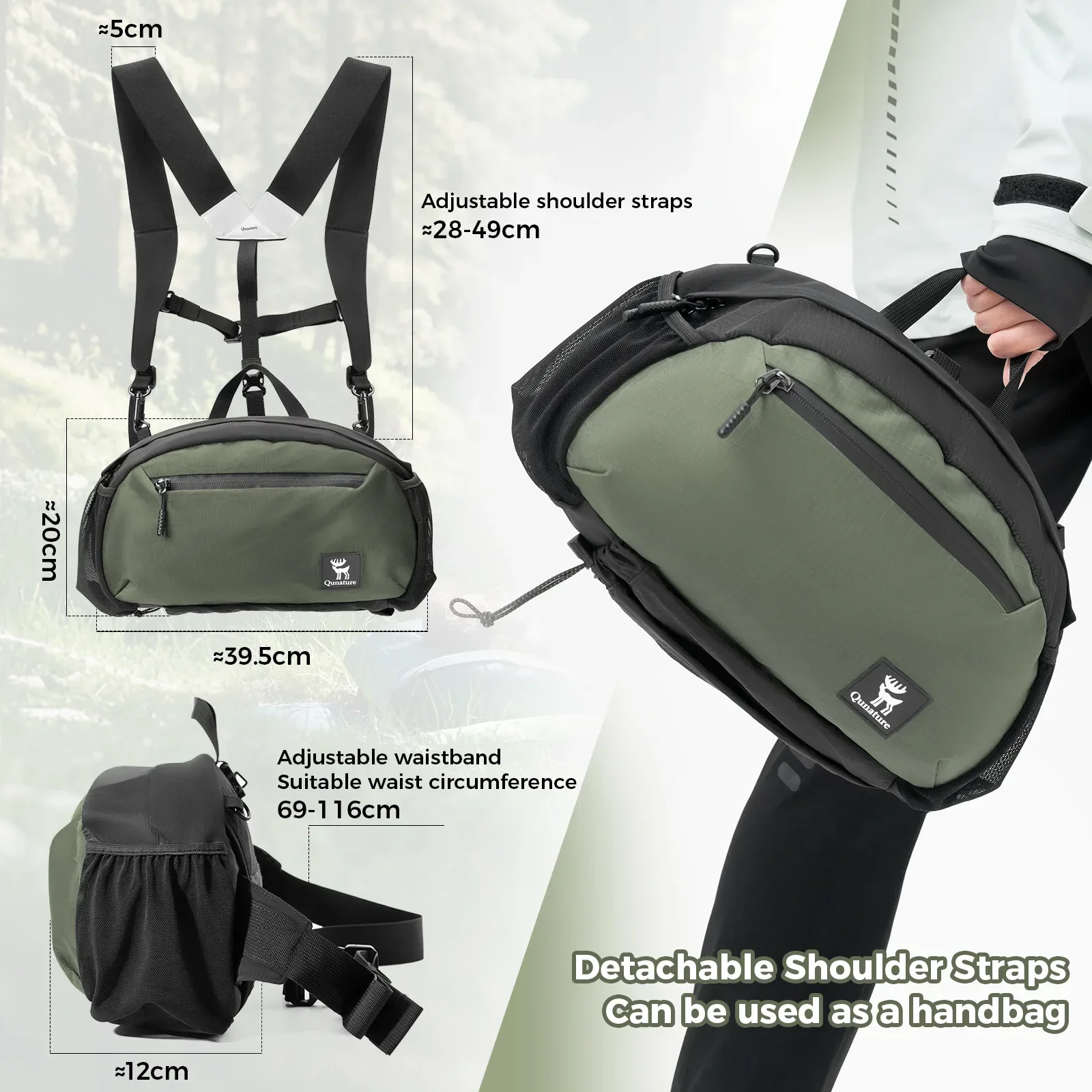 Lightweight Outdoor Rucksack Waist Bag - Image 13