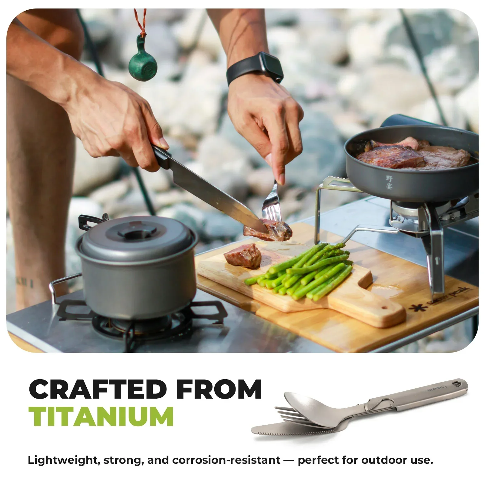 Lightweight Titanium 4-Piece Tableware Set - Image 5
