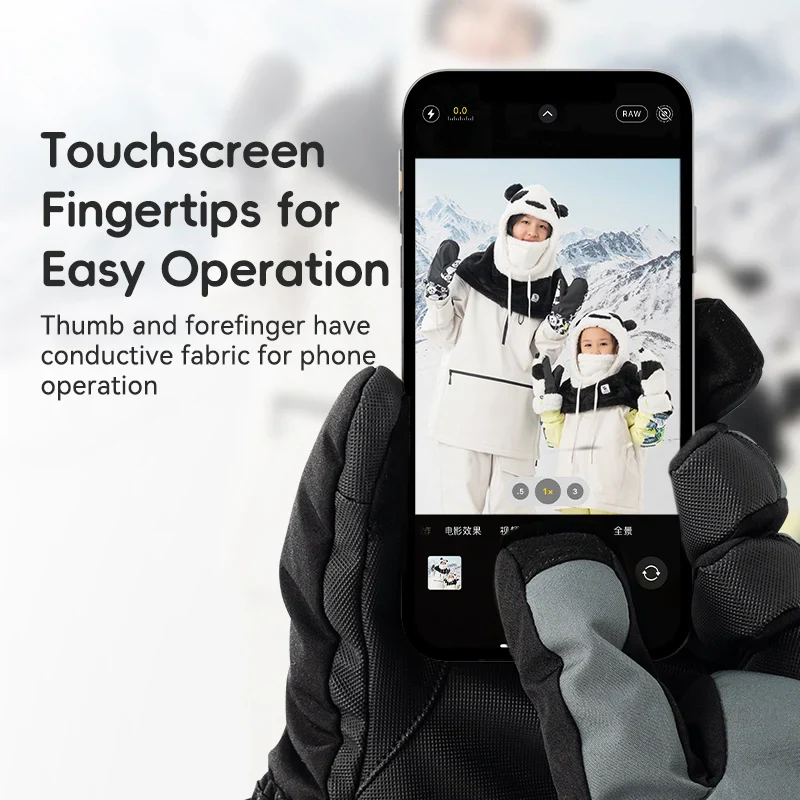 Outdoor Insulated Ski Gloves - Windproof Waterproof Touchscreen Compatible - Image 5