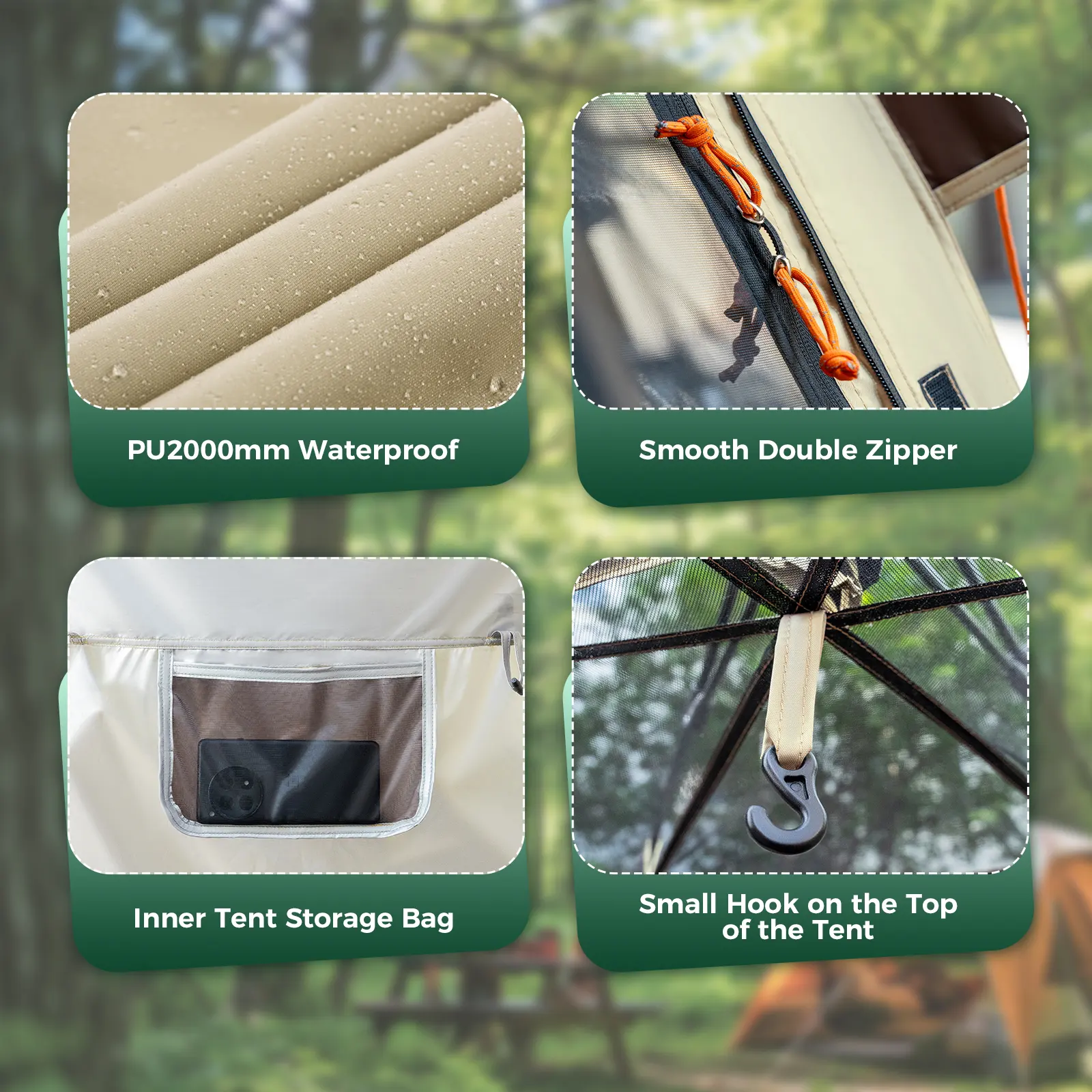 Quick Setup Hexagonal Tent UPF50+ Waterproof Lightweight - Image 10