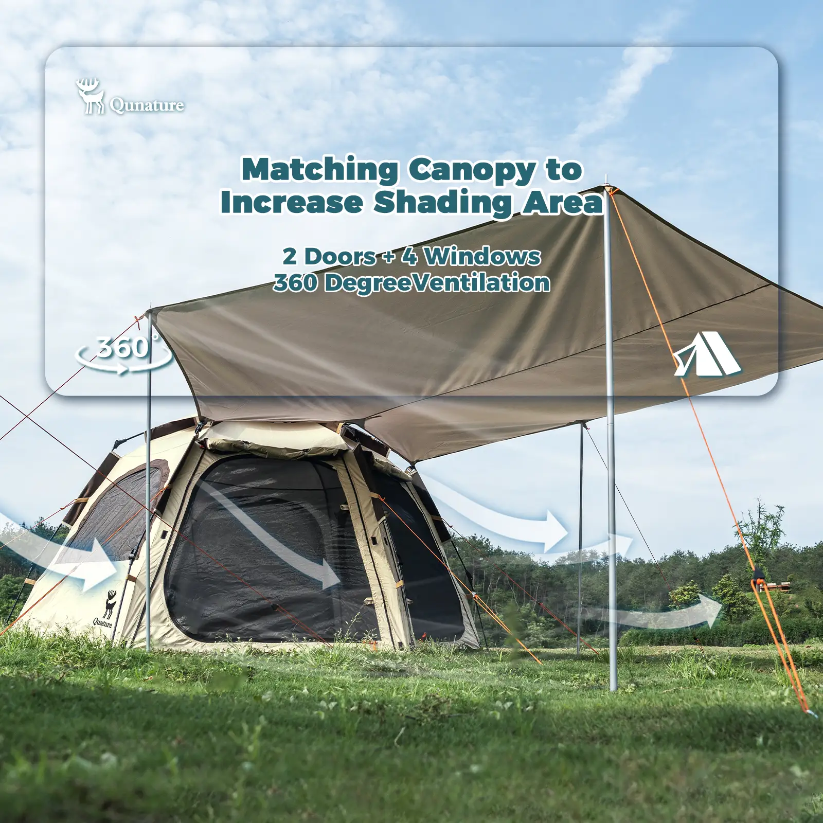 Quick Setup Hexagonal Tent UPF50+ Waterproof Lightweight - Image 7