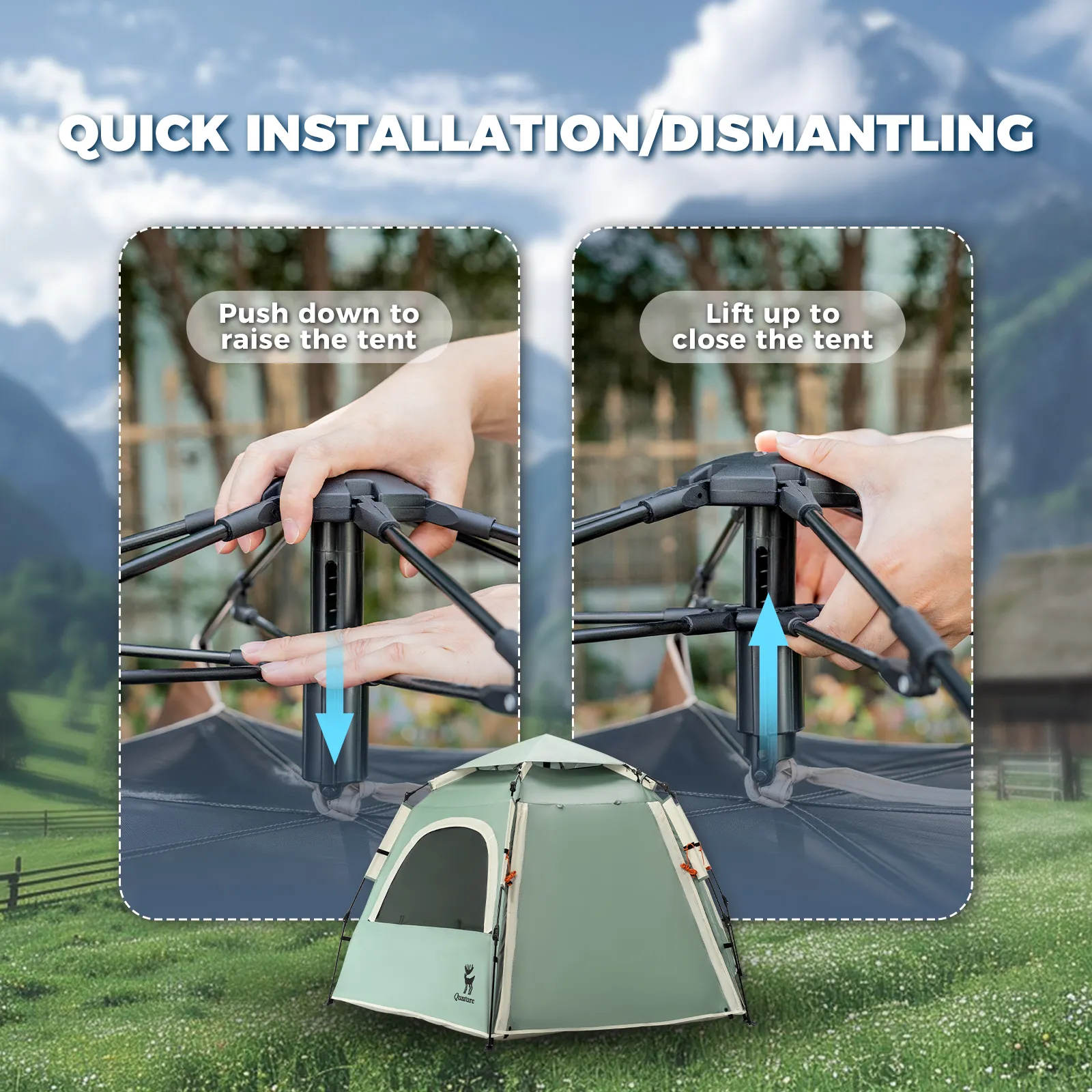 Quick Setup Hexagonal Tent UPF50+ Waterproof Lightweight - Image 8