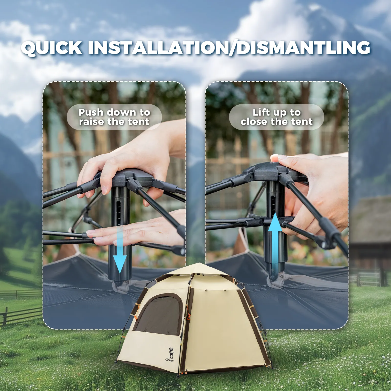 Quick Setup Hexagonal Tent UPF50+ Waterproof Lightweight - Image 9