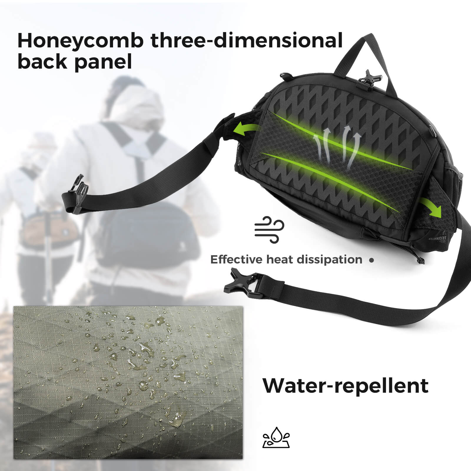 Qunature Bike Backpack Travel Waist Bag 7.9L - Image 5