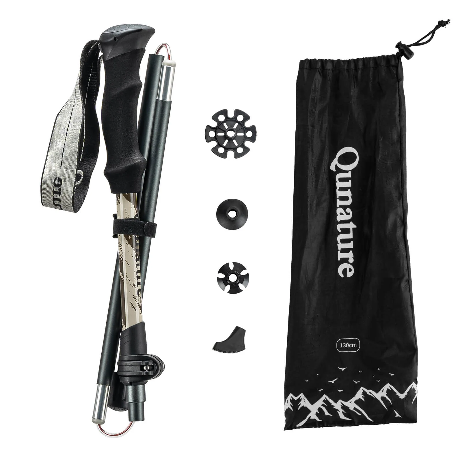 Qunature Trekking Poles Lightweight Foldable 110-130cm - Image 2