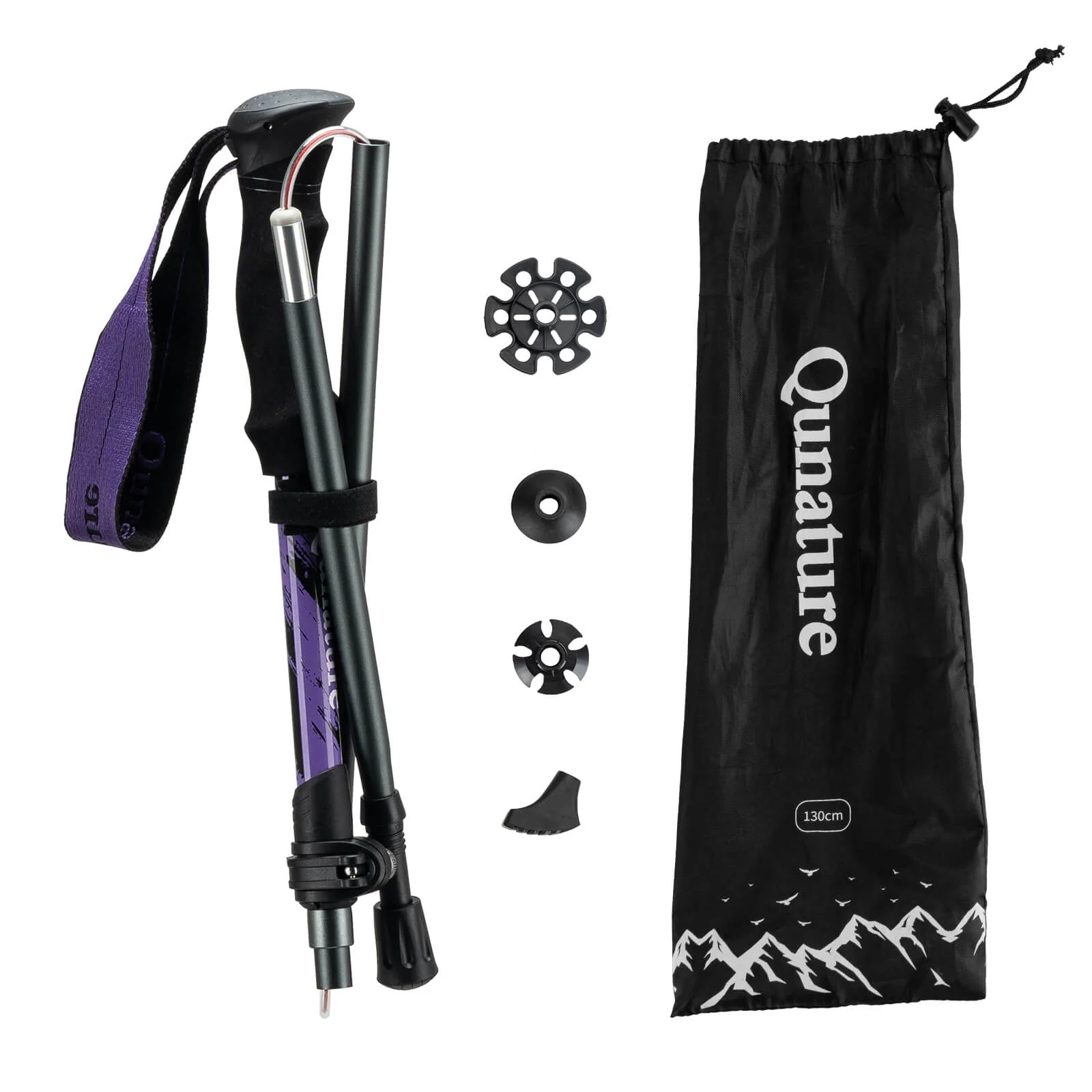 Qunature Trekking Poles Lightweight Foldable 110-130cm - Image 8