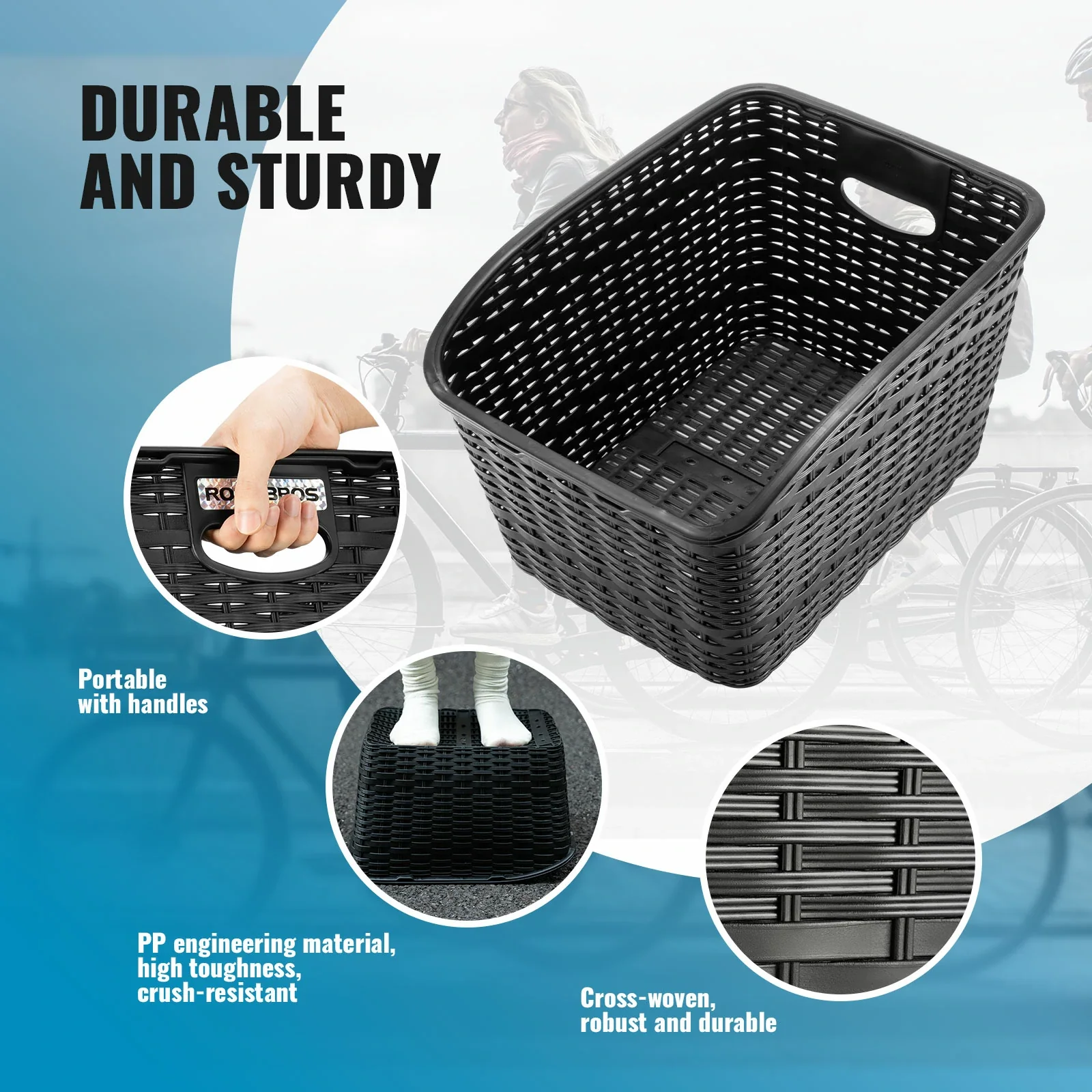 Rear Rack Bike Basket Large Reflective 10kg Load - Image 4