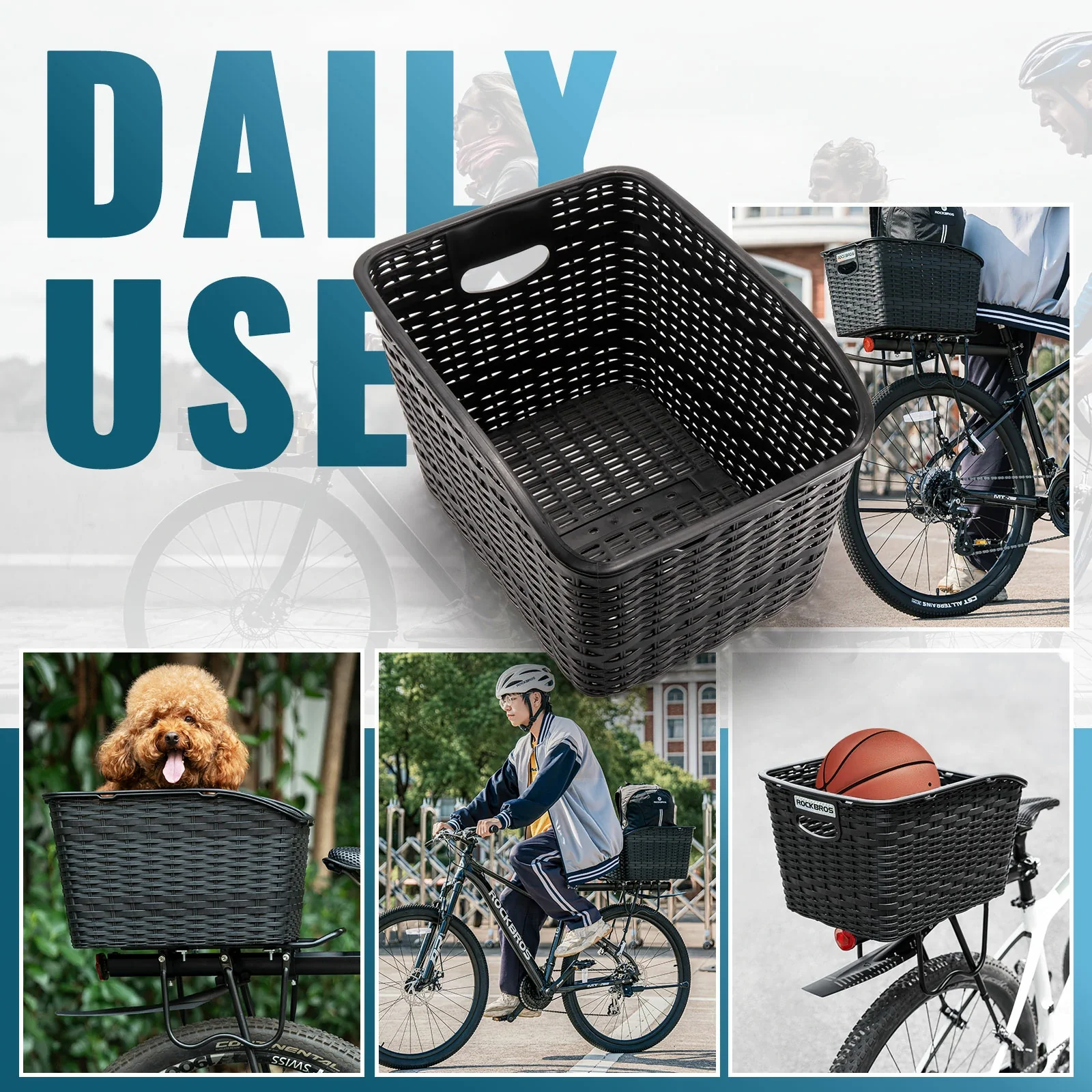 Rear Rack Bike Basket Large Reflective 10kg Load - Image 8