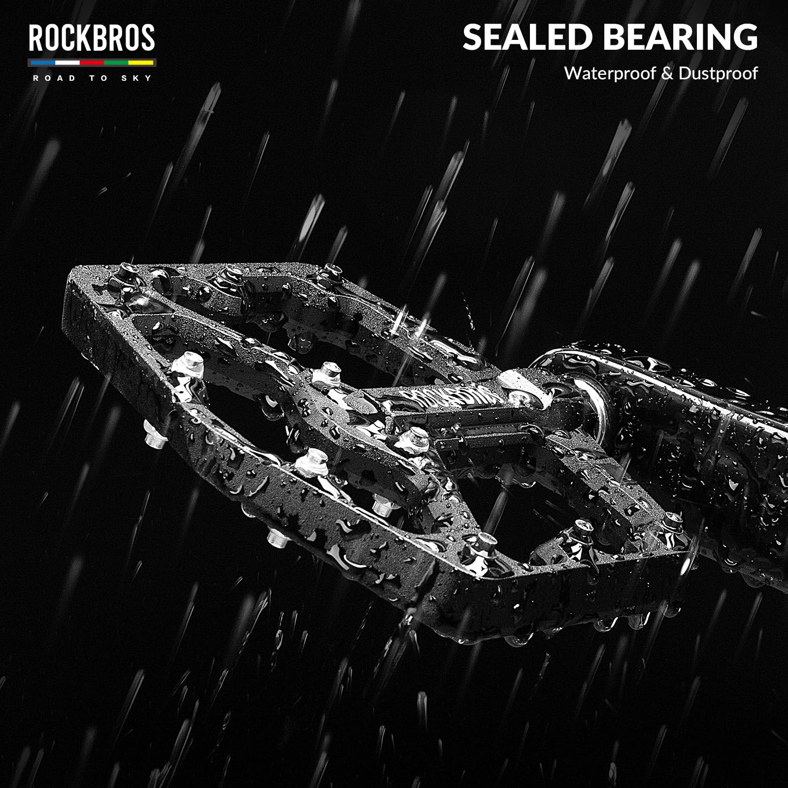 ROCKBROS Road-to-Sky Bicycle Pedals 9/16 Inch Aluminum Alloy Non-Slip - Image 7