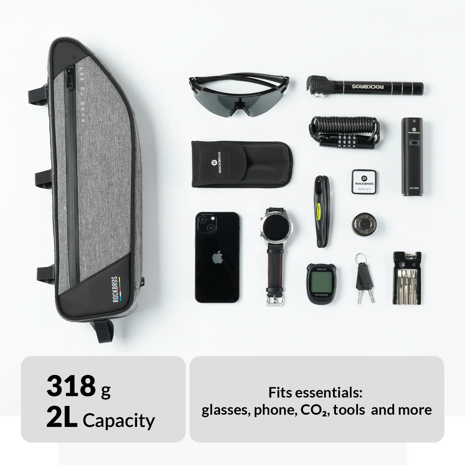 ROCKBROS Road-to-Sky Bike Frame Bag Reflective Waterproof Triangular Bag - Image 11