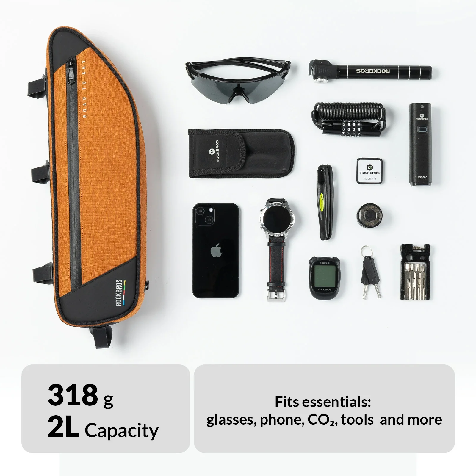 ROCKBROS Road-to-Sky Bike Frame Bag Reflective Waterproof Triangular Bag - Image 19