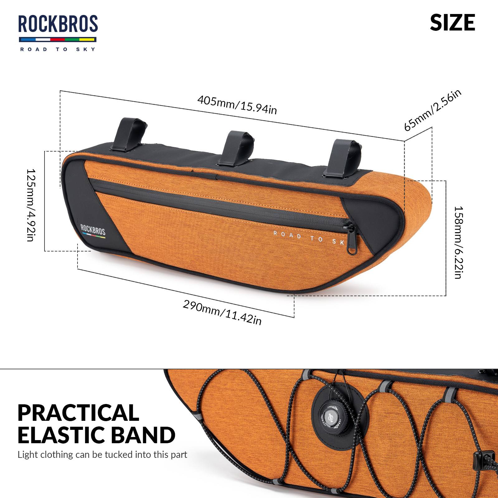 ROCKBROS Road-to-Sky Bike Frame Bag Reflective Waterproof Triangular Bag - Image 22