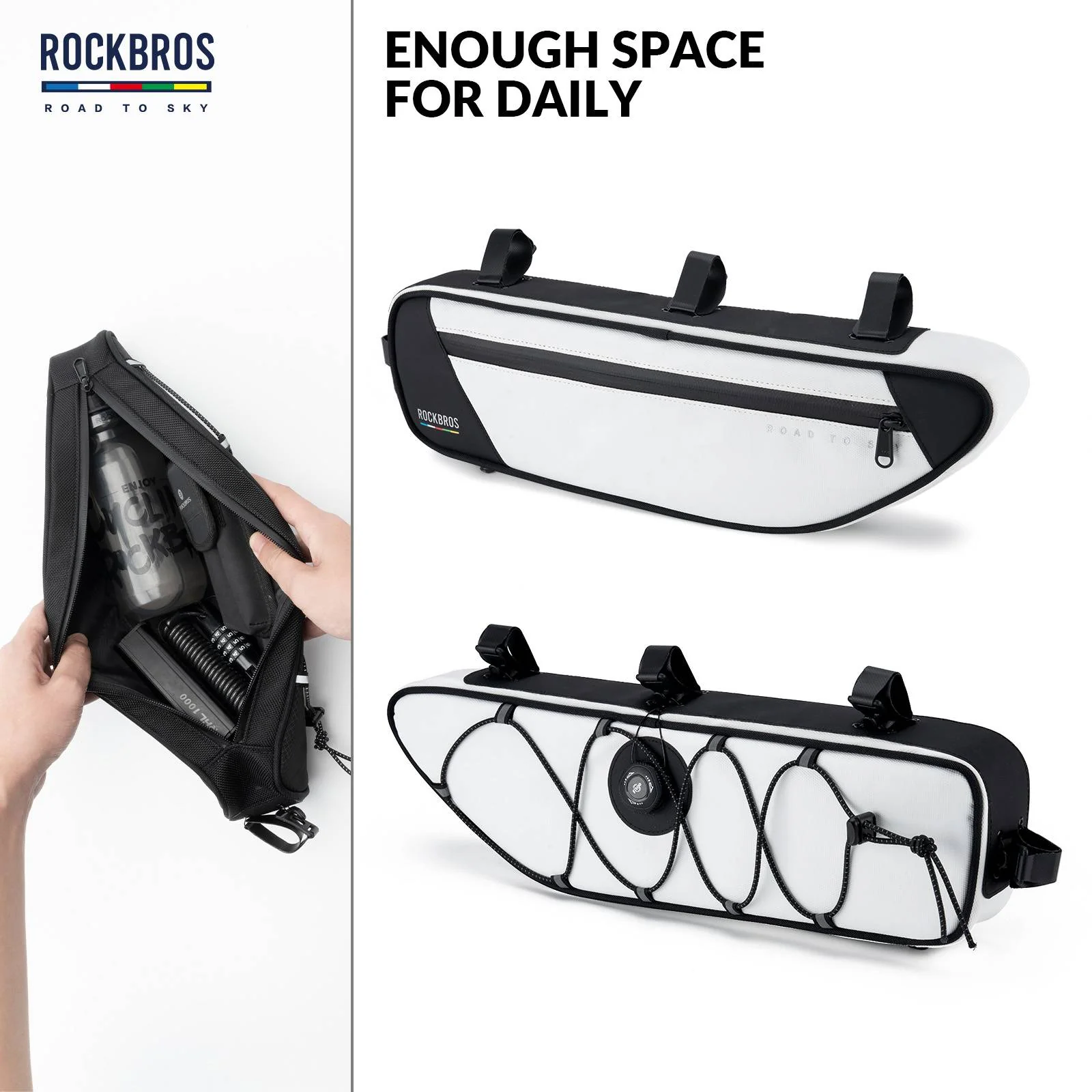 ROCKBROS Road-to-Sky Bike Frame Bag Reflective Waterproof Triangular Bag - Image 26