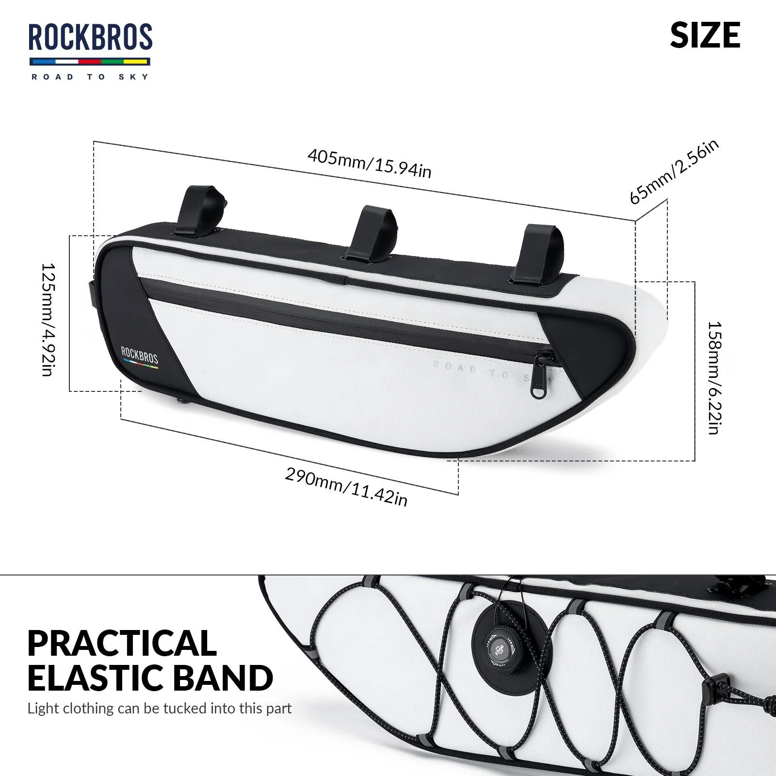 ROCKBROS Road-to-Sky Bike Frame Bag Reflective Waterproof Triangular Bag - Image 27