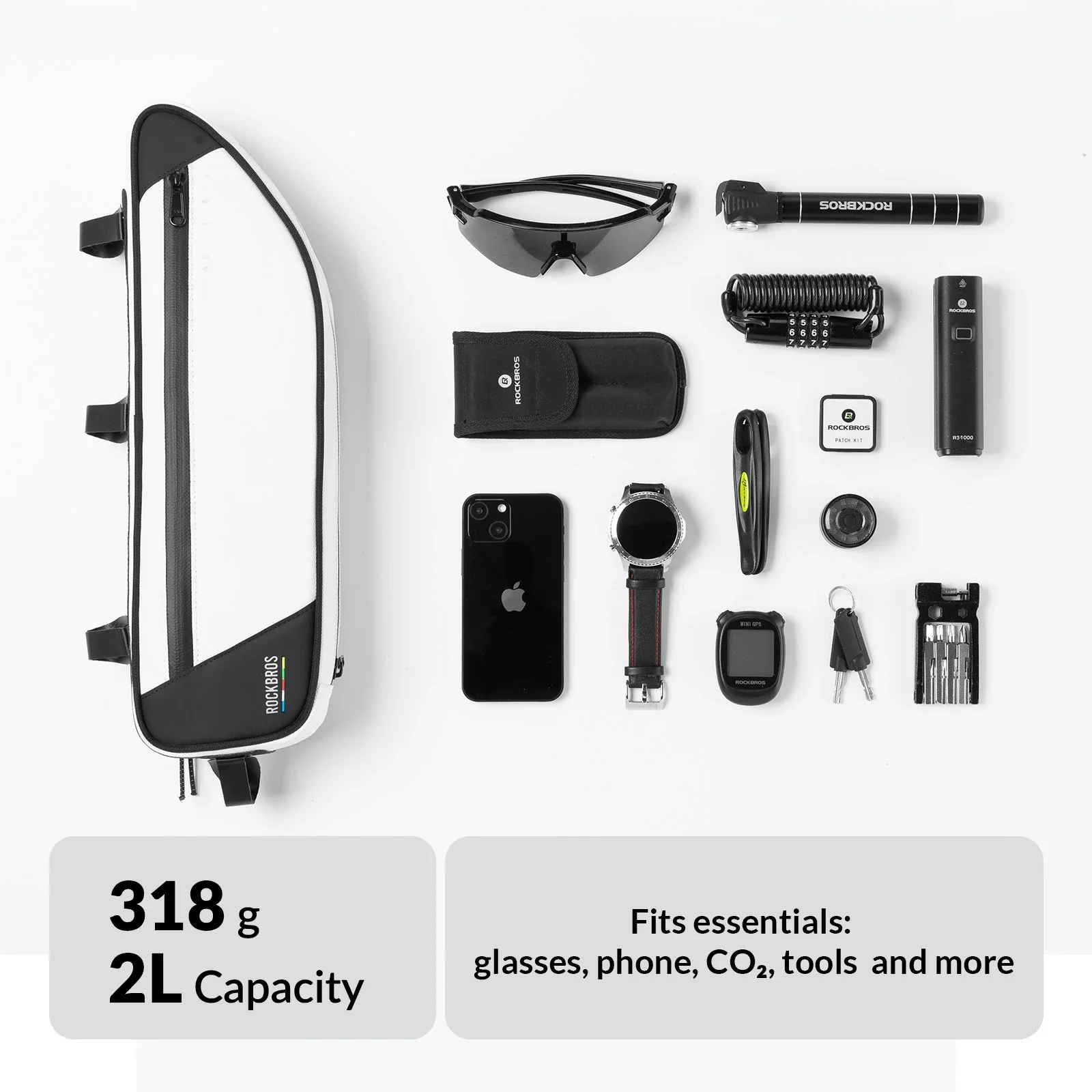 ROCKBROS Road-to-Sky Bike Frame Bag Reflective Waterproof Triangular Bag - Image 28
