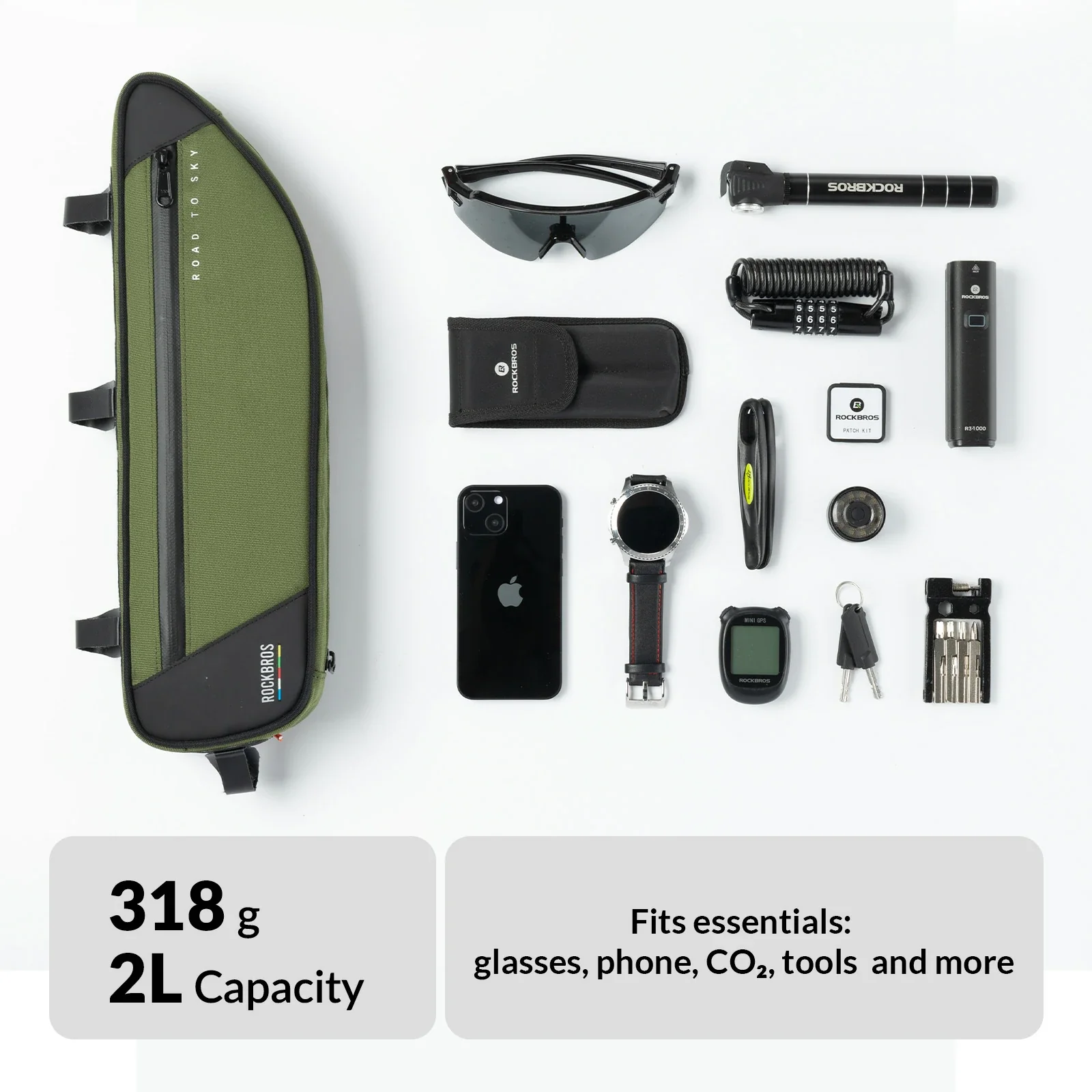 ROCKBROS Road-to-Sky Bike Frame Bag Reflective Waterproof Triangular Bag - Image 3